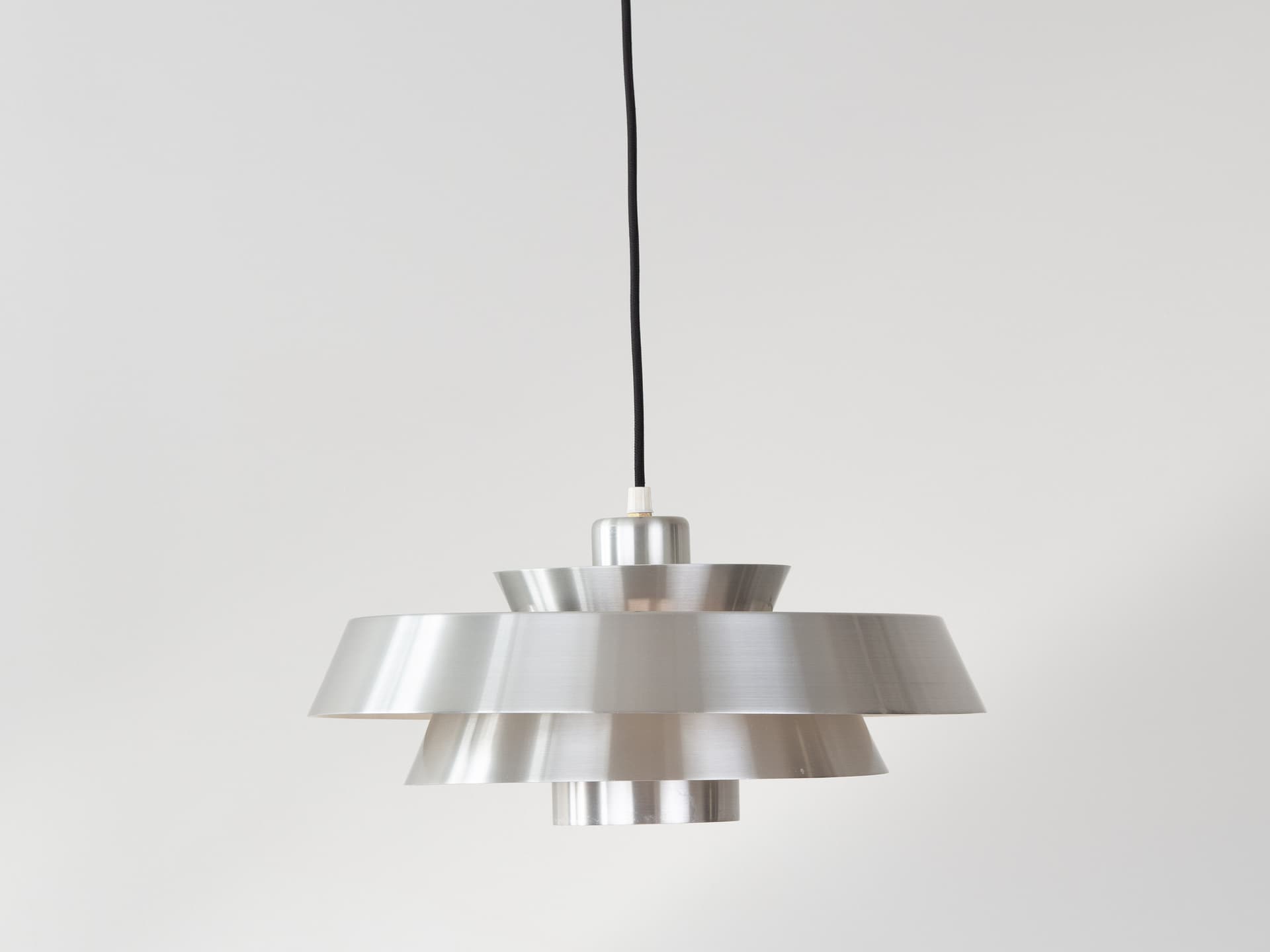 Pendant lamp Nova, silver aluminium, by J. Hammerborg, Fog & Mørup, Denmark, 1960s. - 388519