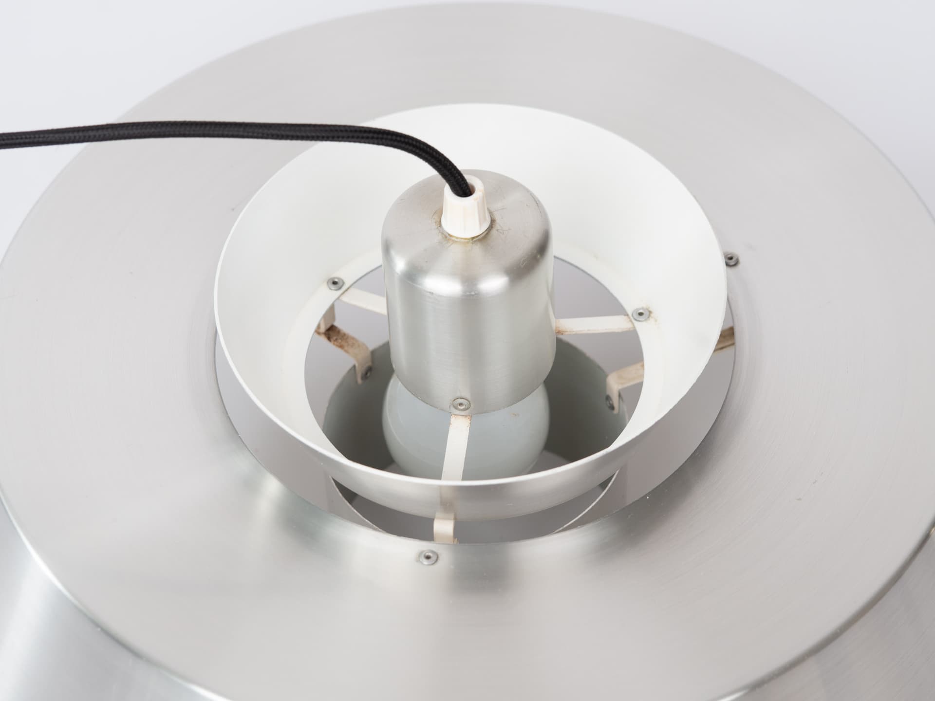 Pendant lamp Nova, silver aluminium, by J. Hammerborg, Fog & Mørup, Denmark, 1960s. - 388525