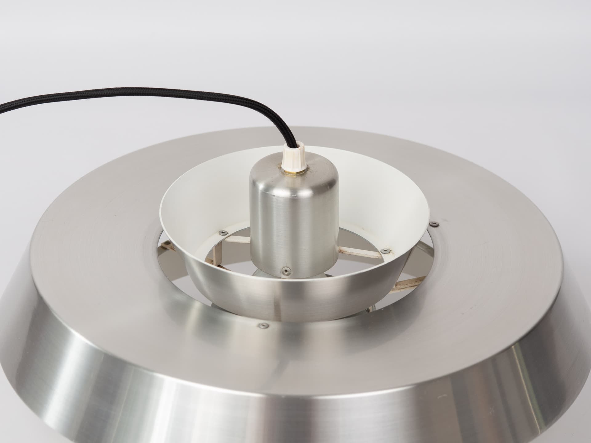 Pendant lamp Nova, silver aluminium, by J. Hammerborg, Fog & Mørup, Denmark, 1960s. - 388523