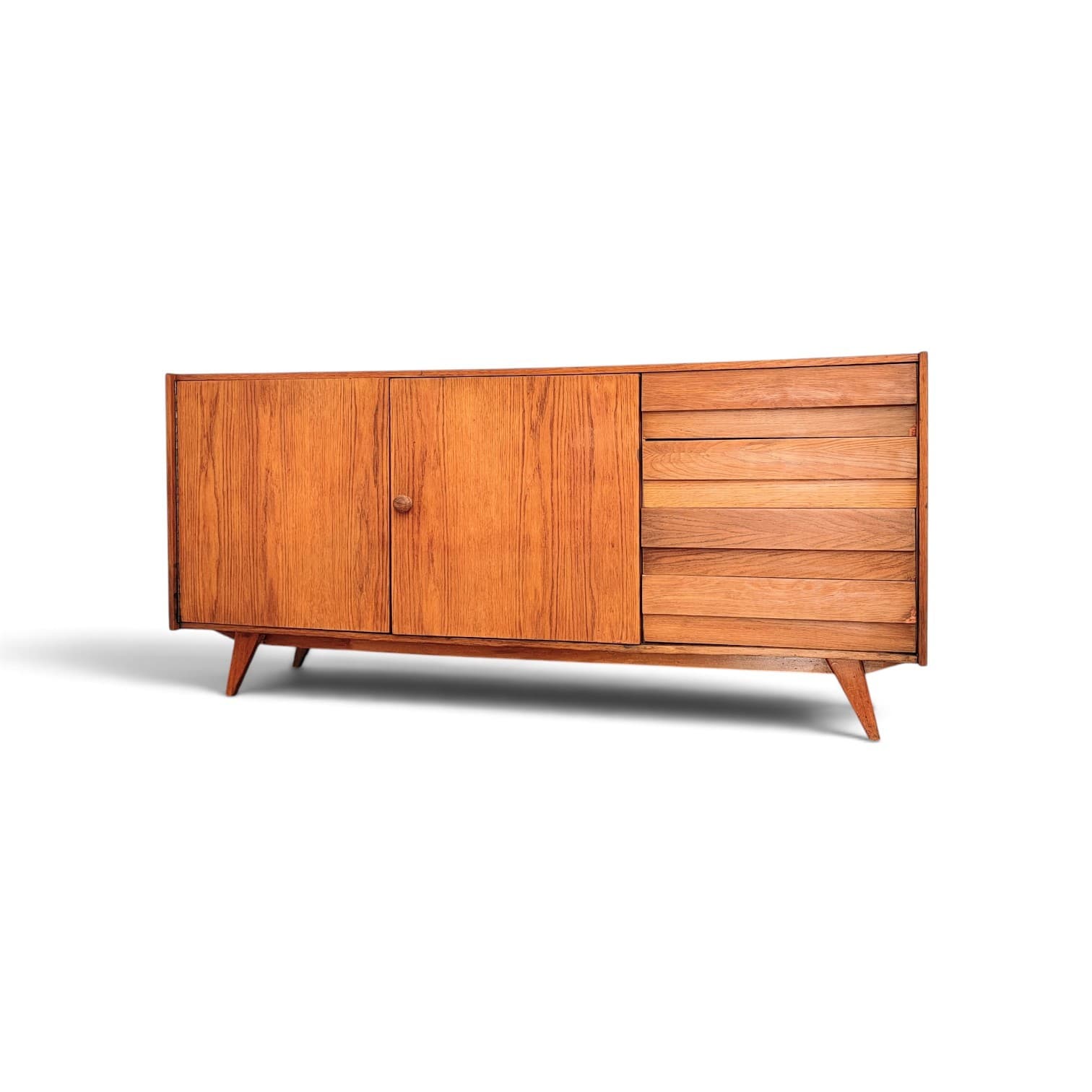 Sideboard, brown walnut, by J. Jiroutek, Interier Praha, Czechoslovakia, 1960s. - 388569
