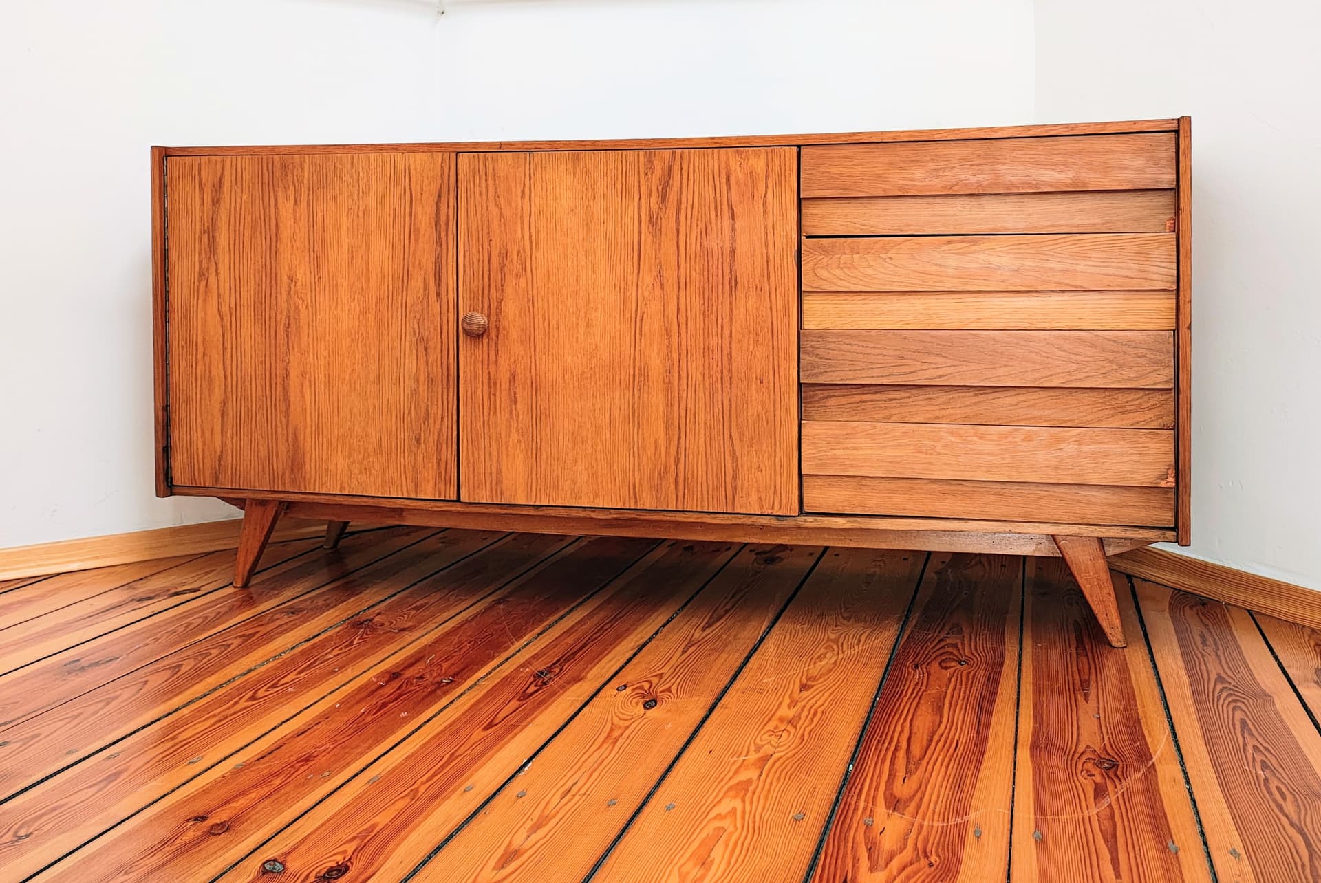 Sideboard, brown walnut, by J. Jiroutek, Interier Praha, Czechoslovakia, 1960s. - 388570