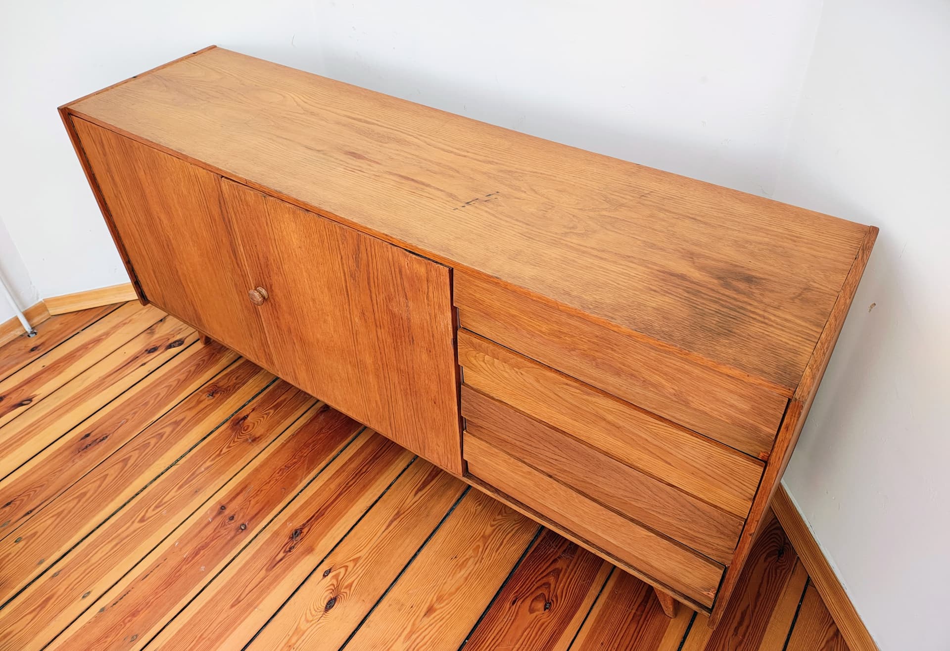 Sideboard, brown walnut, by J. Jiroutek, Interier Praha, Czechoslovakia, 1960s. - 388579