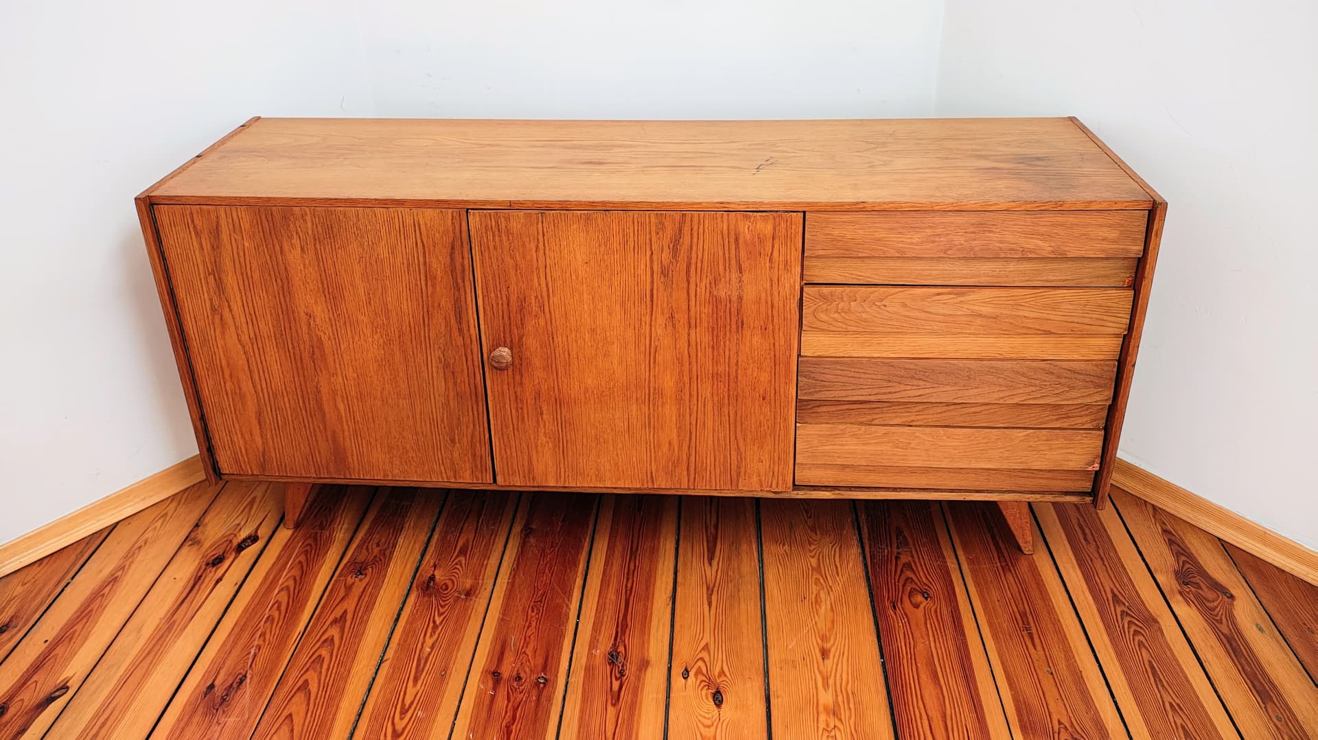 Sideboard, brown walnut, by J. Jiroutek, Interier Praha, Czechoslovakia, 1960s. - 388572