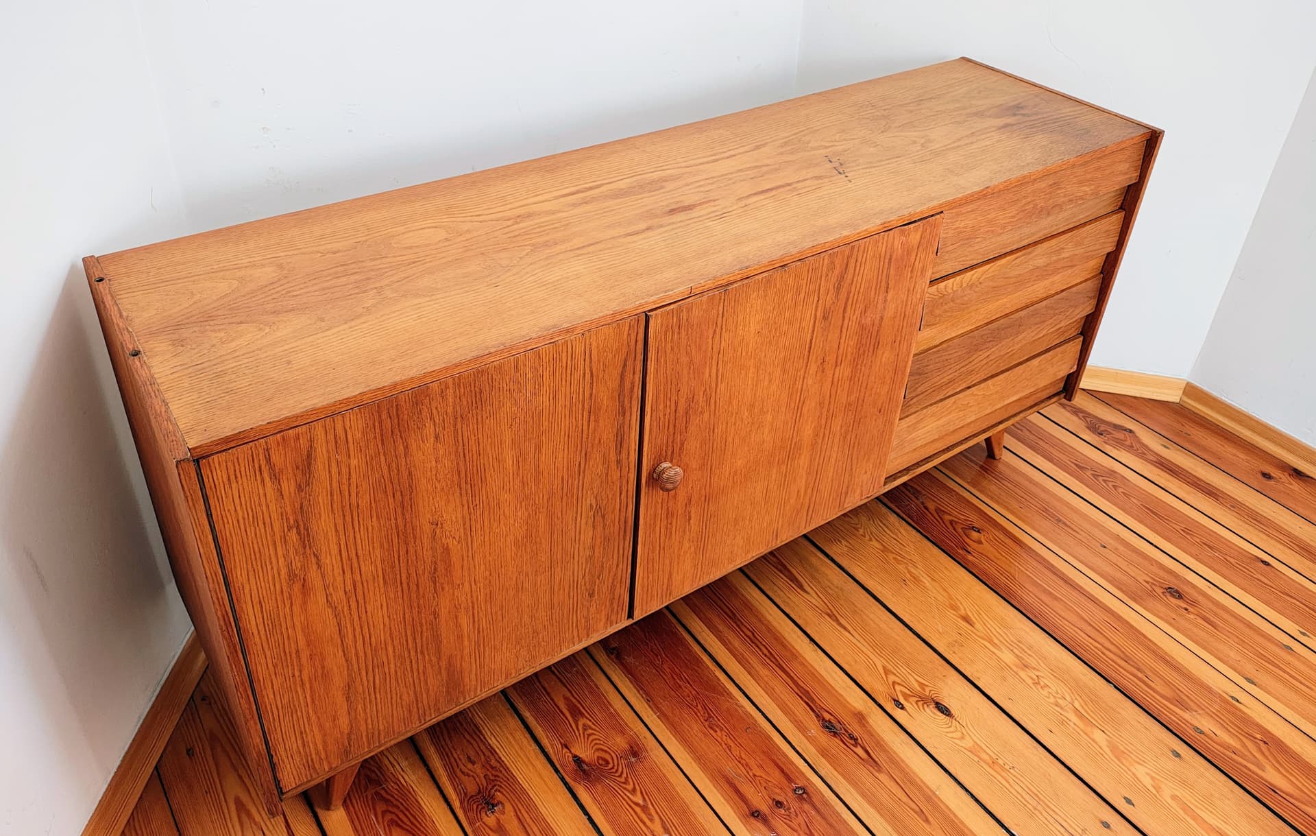 Sideboard, brown walnut, by J. Jiroutek, Interier Praha, Czechoslovakia, 1960s. - 388580