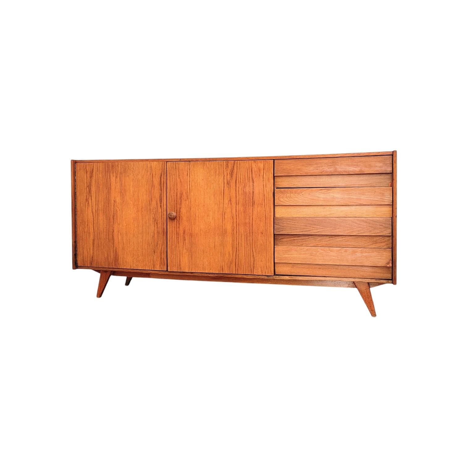 Sideboard, brown walnut, by J. Jiroutek, Interier Praha, Czechoslovakia, 1960s.