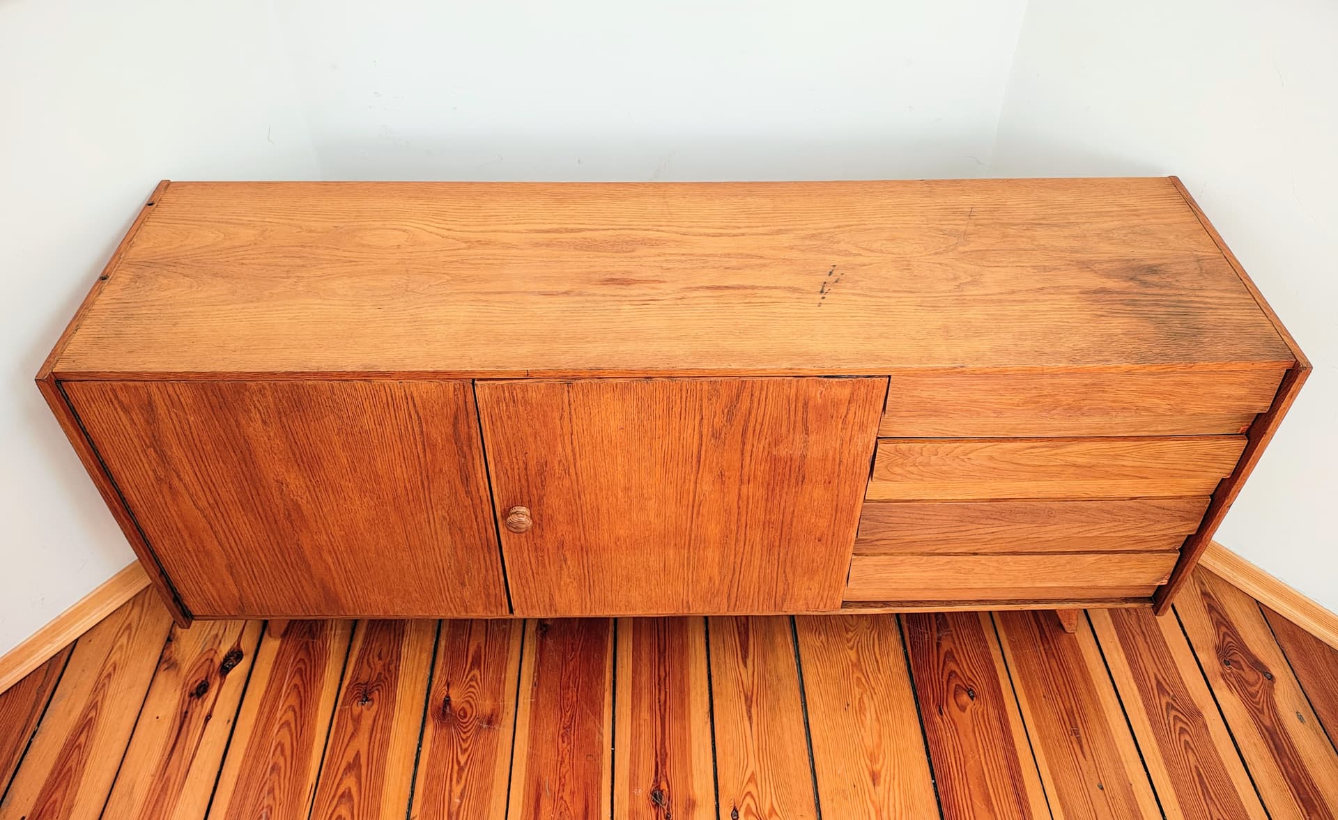Sideboard, brown walnut, by J. Jiroutek, Interier Praha, Czechoslovakia, 1960s. - 388577