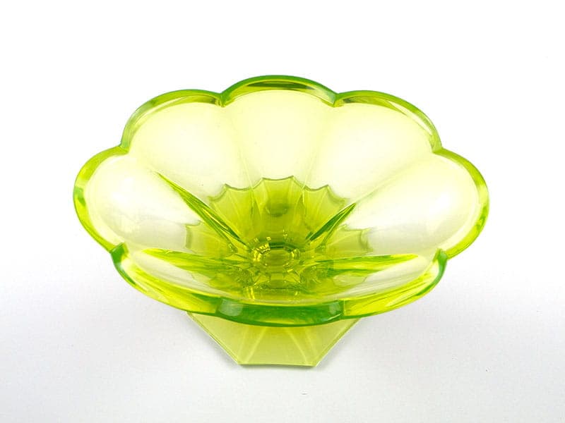 Vase Art Deco, yellow-green crystal, Ludwik Moser & Sohne, 1930s - 388581