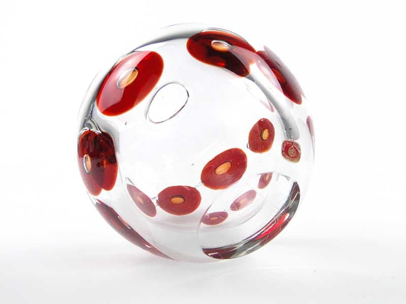 Vase, clear red orange yellow glass, by P. Stejskal, Skrdlovice, Czechoslovakia, 1970s. - 388599
