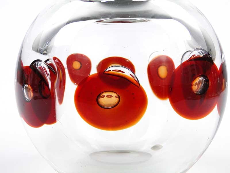 Vase, clear red orange yellow glass, by P. Stejskal, Skrdlovice, Czechoslovakia, 1970s. - 388596