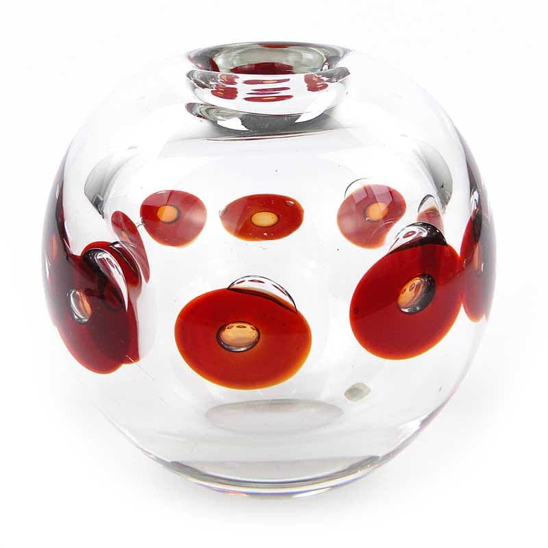 Vase, clear red orange yellow glass, by P. Stejskal, Skrdlovice, Czechoslovakia, 1970s. - 388595