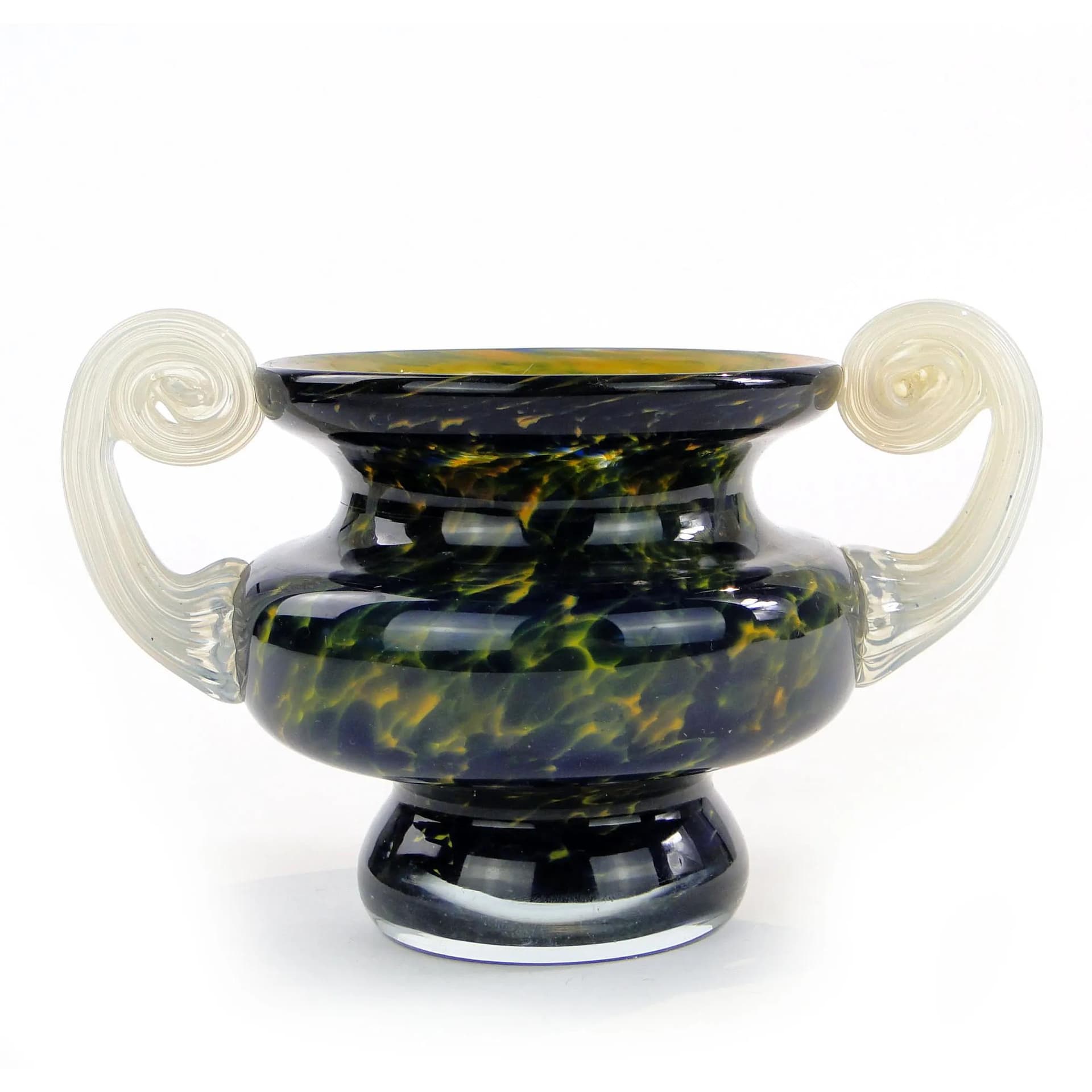 Vase millefiori, navy blue glass, Italy, 1980s. - 388602