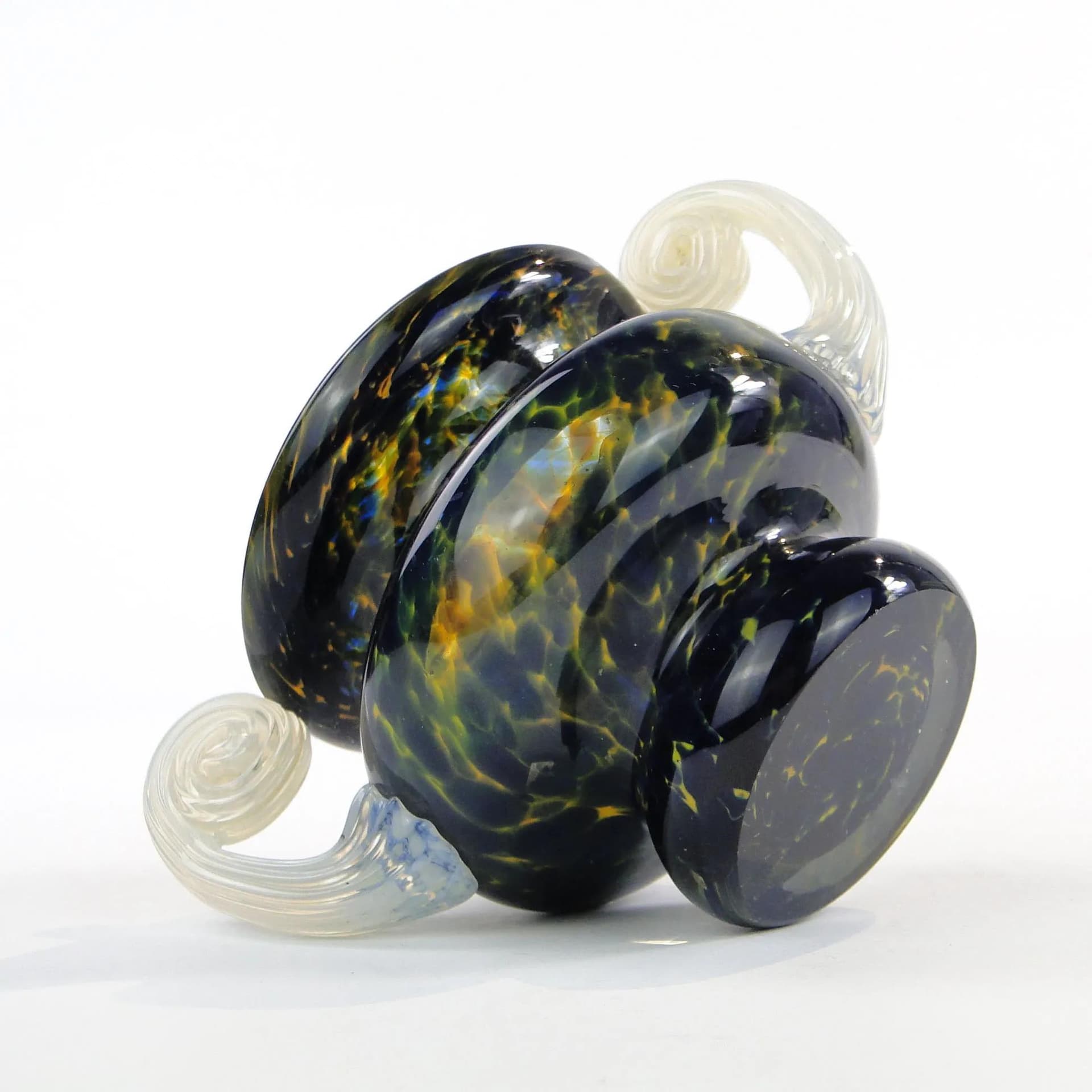 Vase millefiori, navy blue glass, Italy, 1980s. - 388607