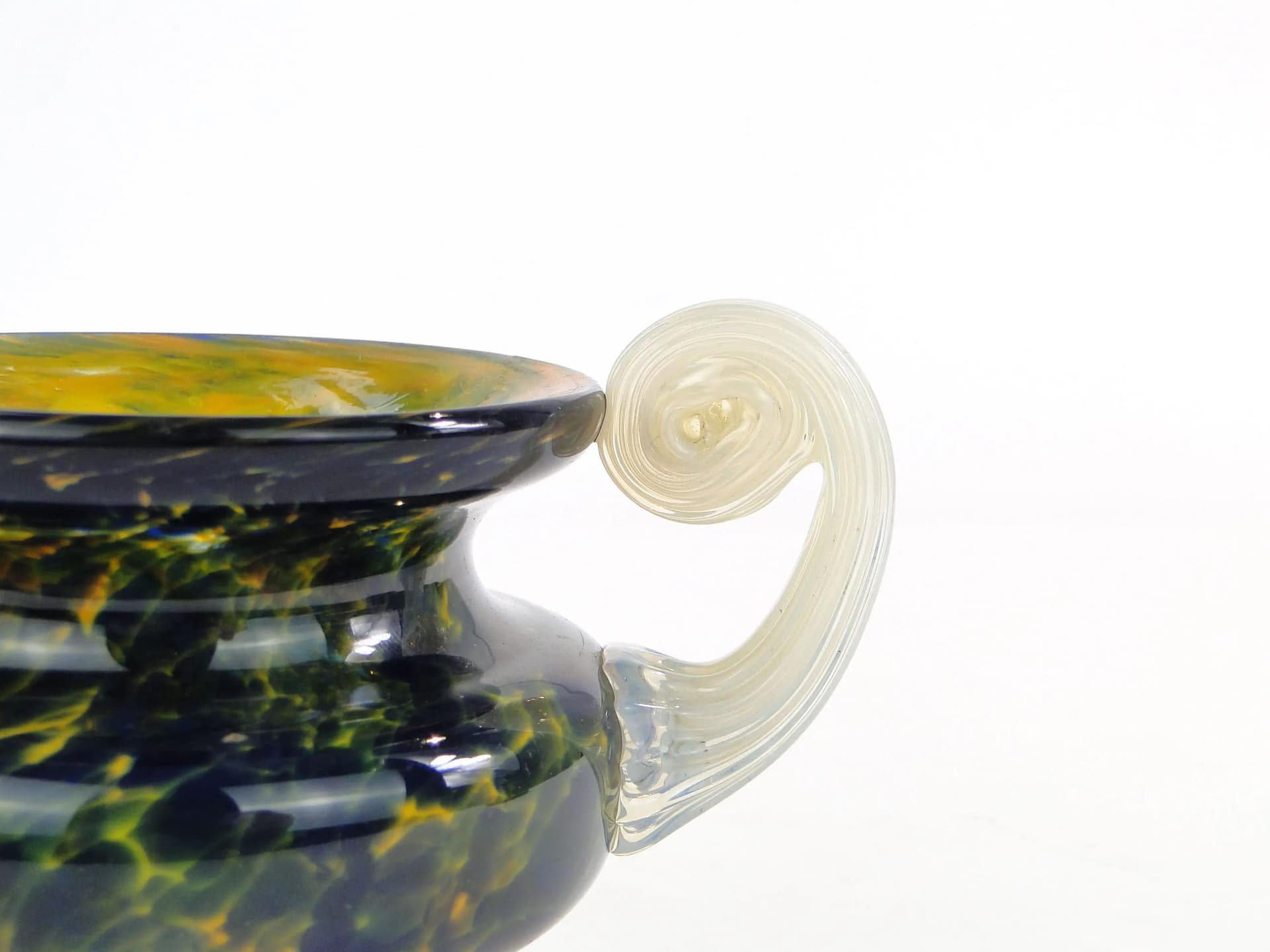 Vase millefiori, navy blue glass, Italy, 1980s. - 388604