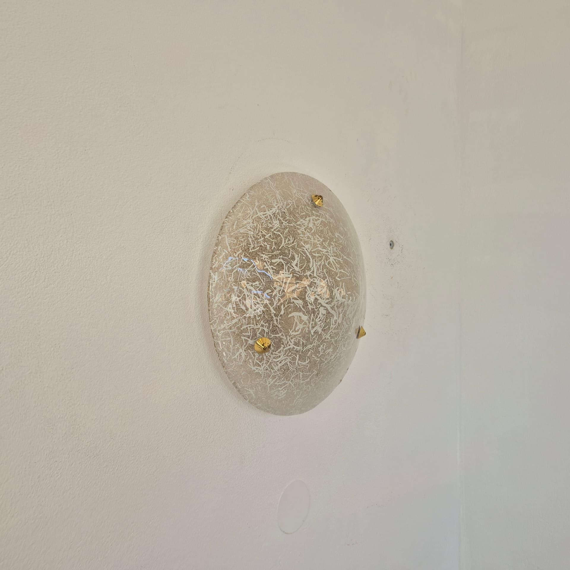 Ceiling lamp Murano, transparent white glass, Vetri, Italy, 1970s. - 388639
