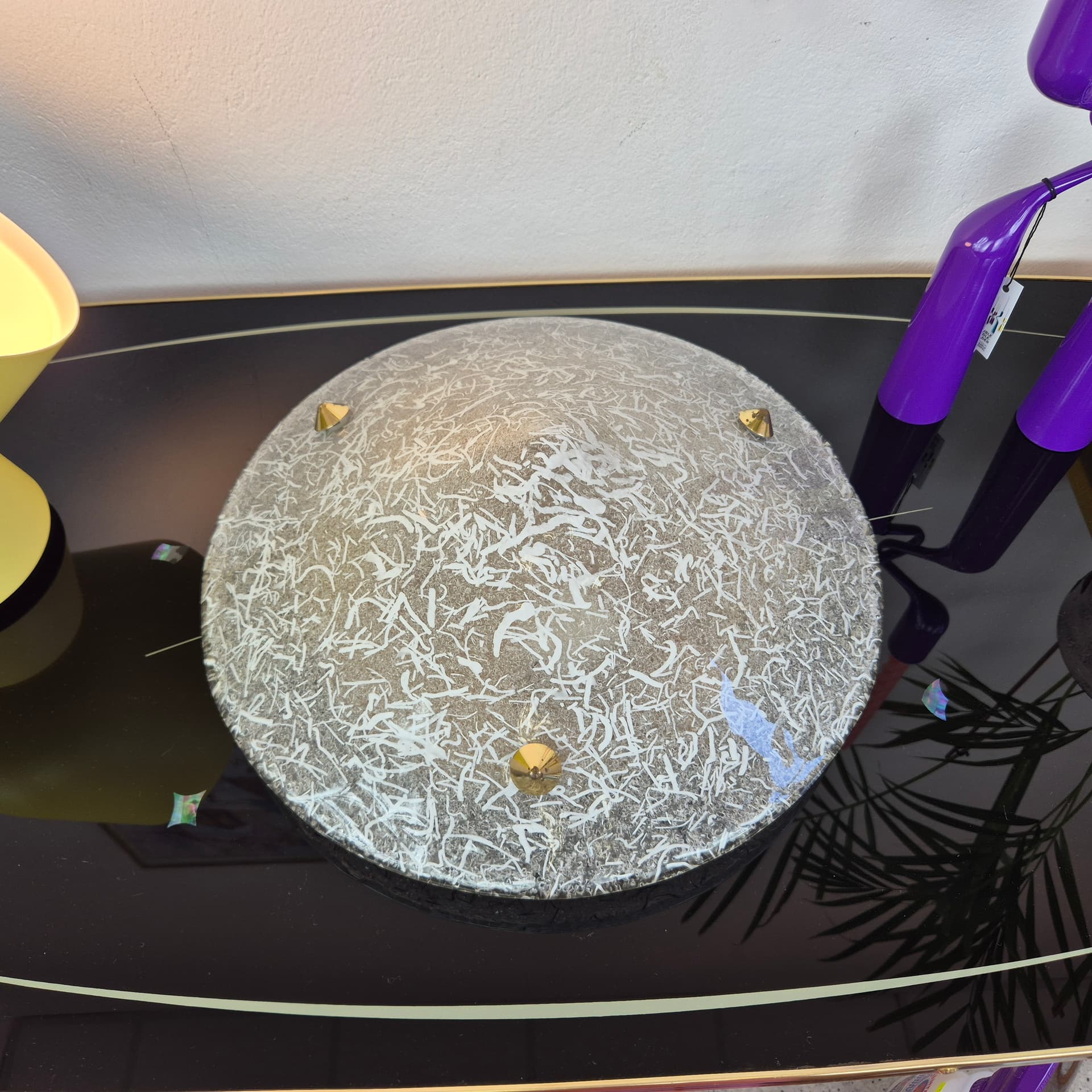 Ceiling lamp Murano, transparent white glass, Vetri, Italy, 1970s. - 388644