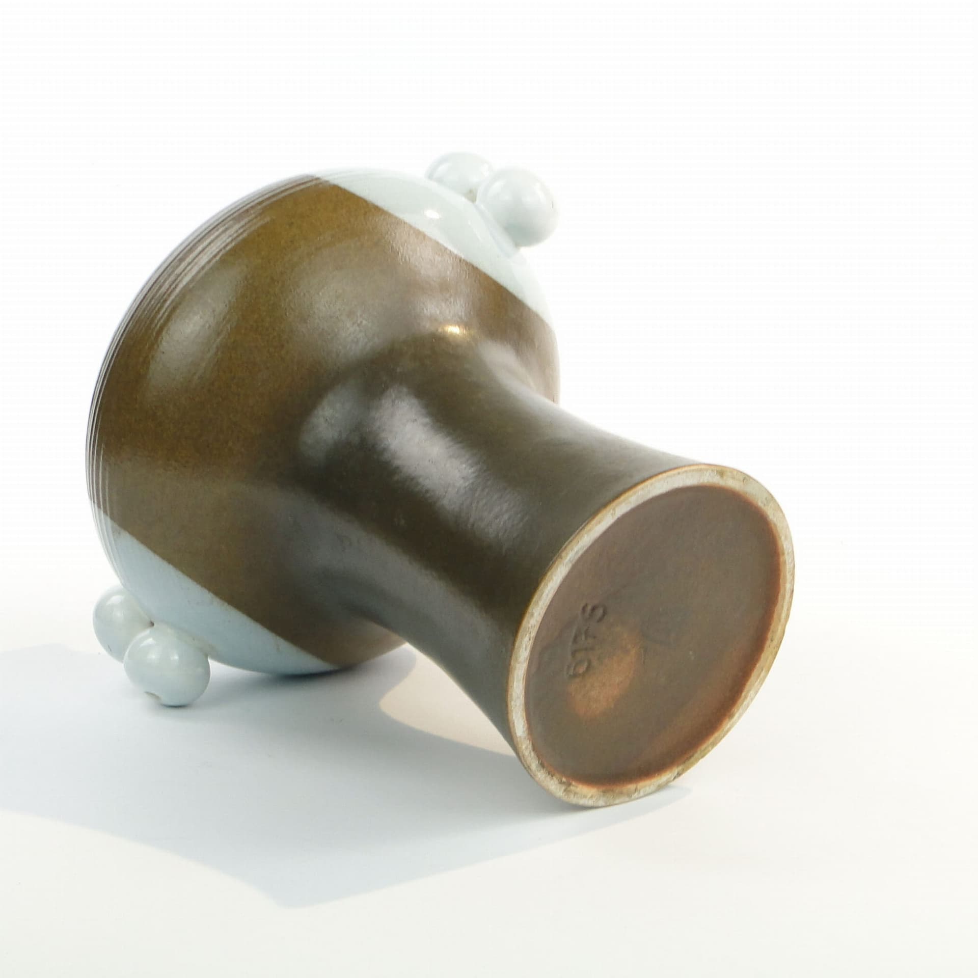 Vase Brusel, brown blue ceramic, Czechoslovakia, 1960s - 388674