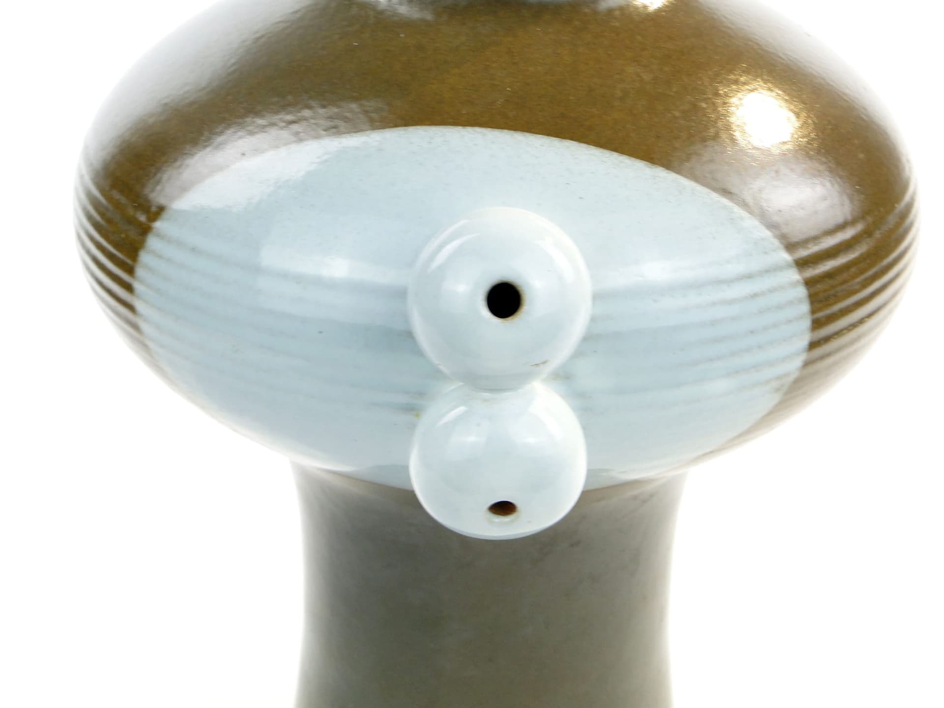 Vase Brusel, brown blue ceramic, Czechoslovakia, 1960s - 388672