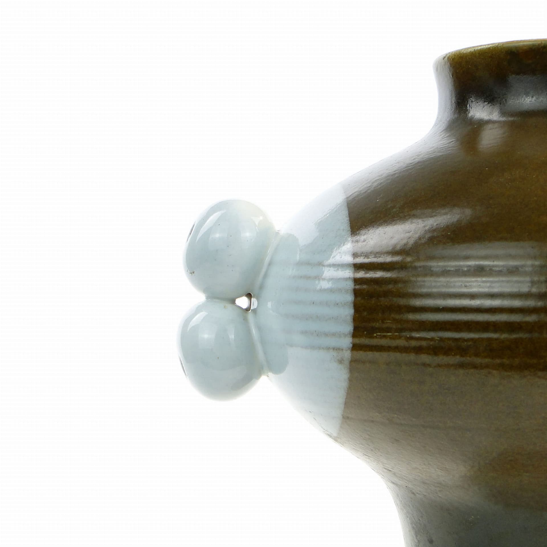 Vase Brusel, brown blue ceramic, Czechoslovakia, 1960s - 388677