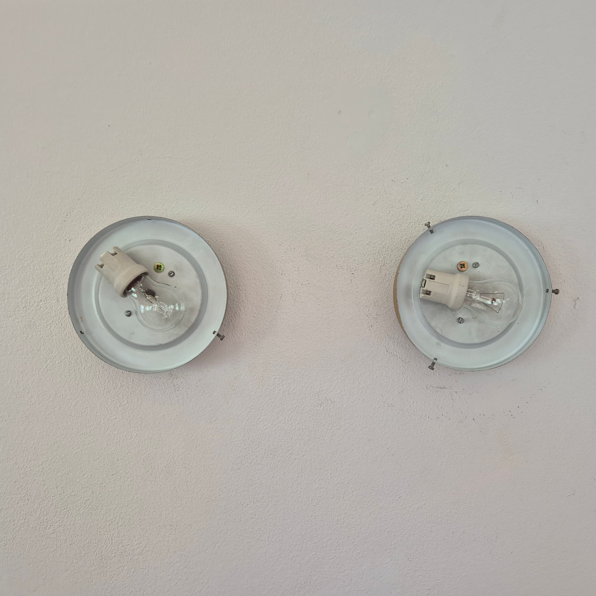 Pair of ceiling lamps, clear glass, metal, Sweden, 1960s. - 388728