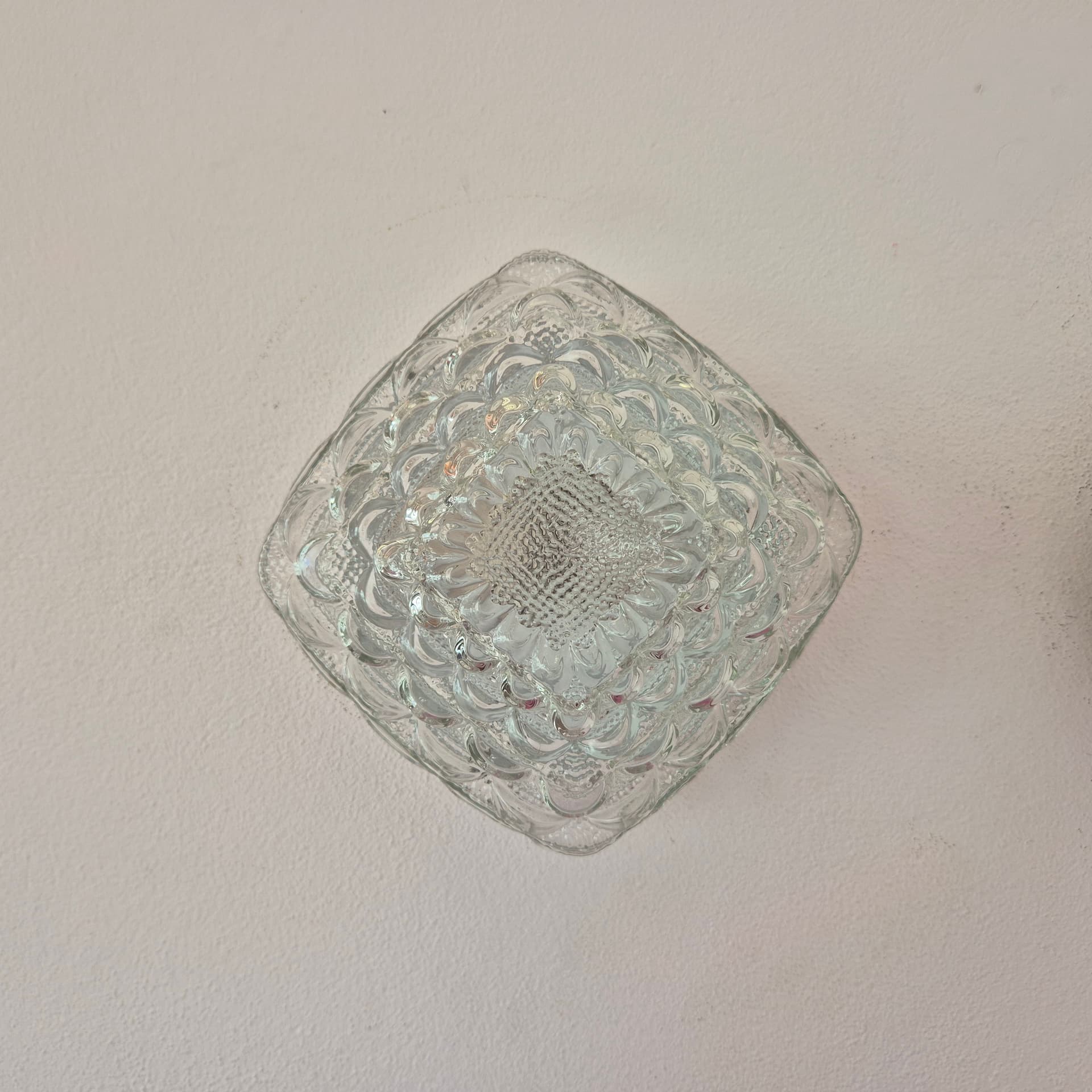 Pair of ceiling lamps, clear glass, metal, Sweden, 1960s. - 388725