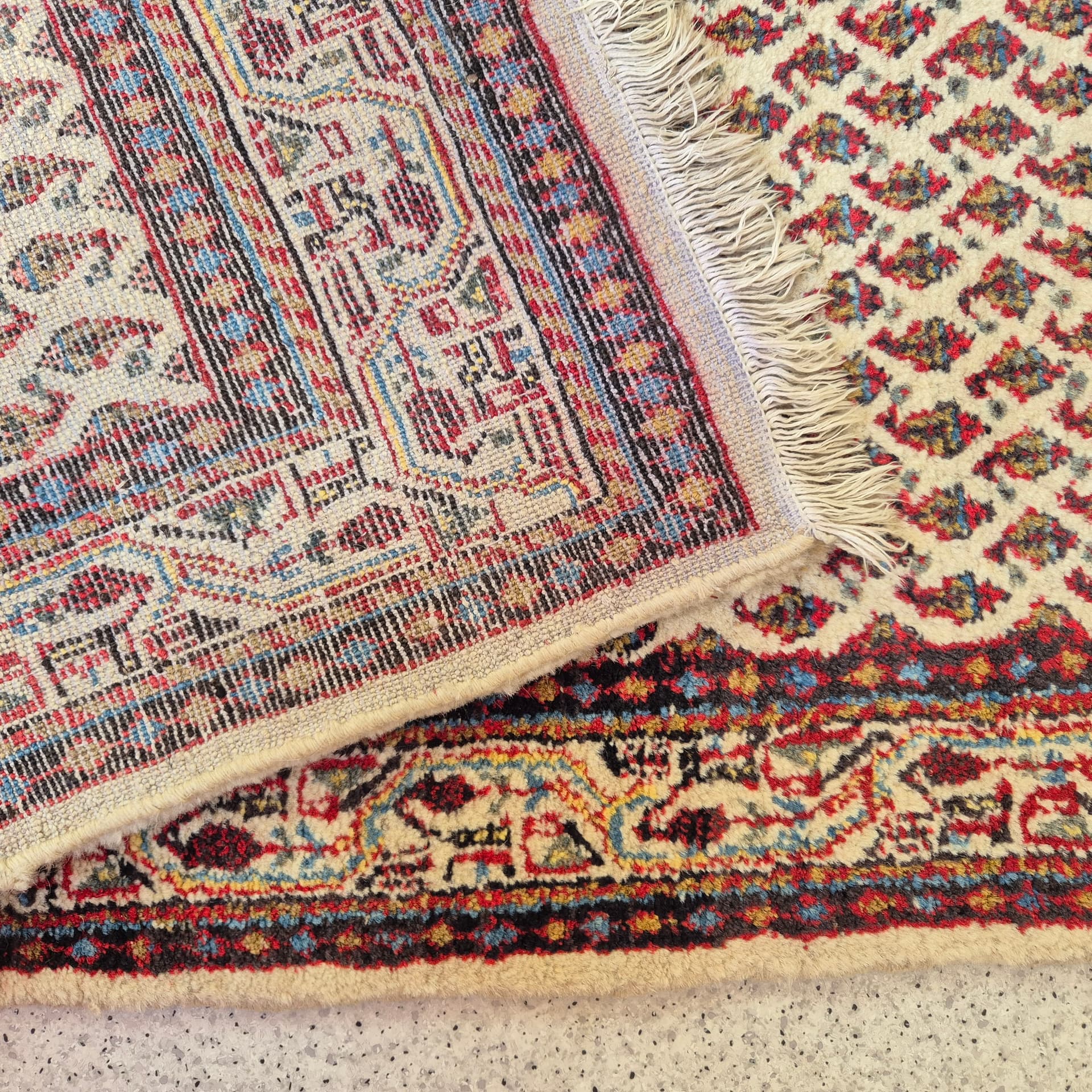 Runner Saruq Mir 400x77 cm, beige wool, 1980s. - 388750