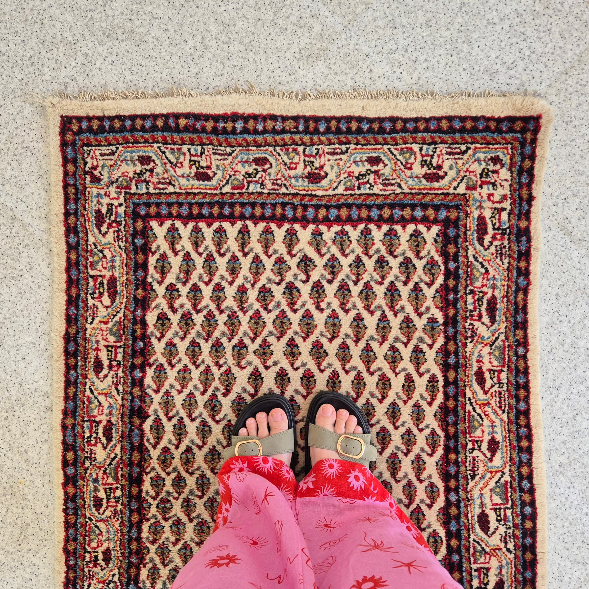Runner Saruq Mir 400x77 cm, beige wool, 1980s. - 388752