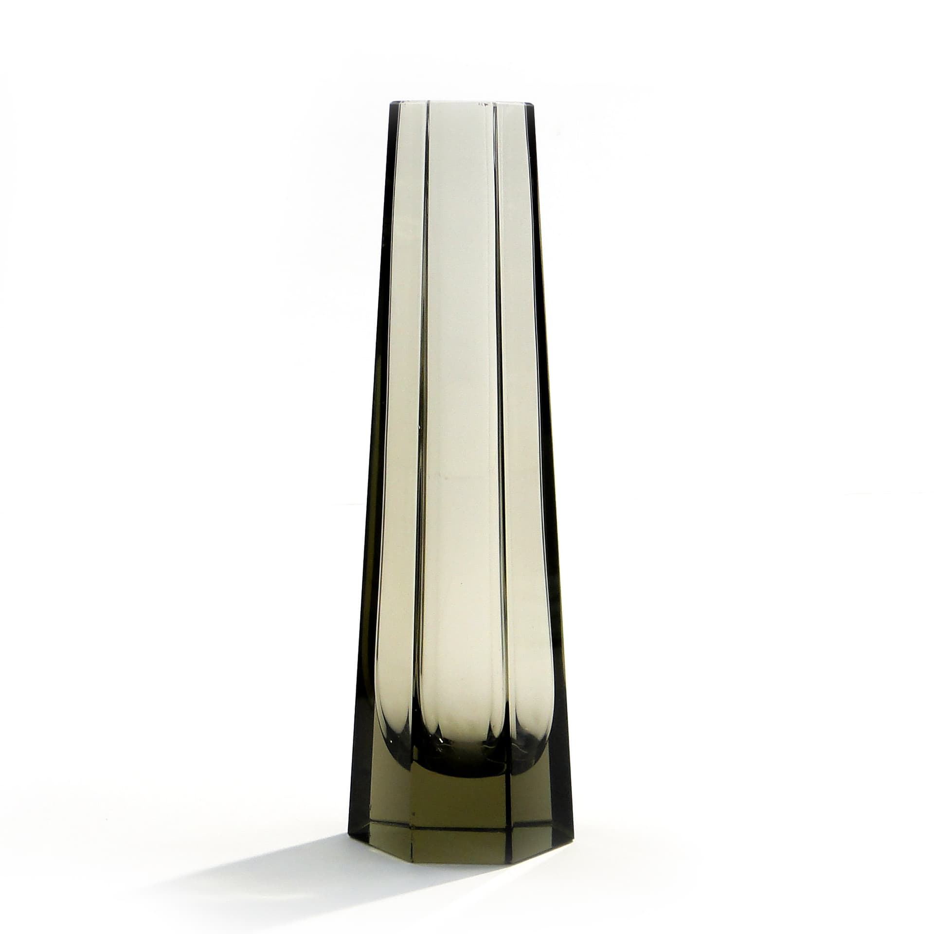 Crystal Vase Olive, Walha Glas, Germany, 1950s