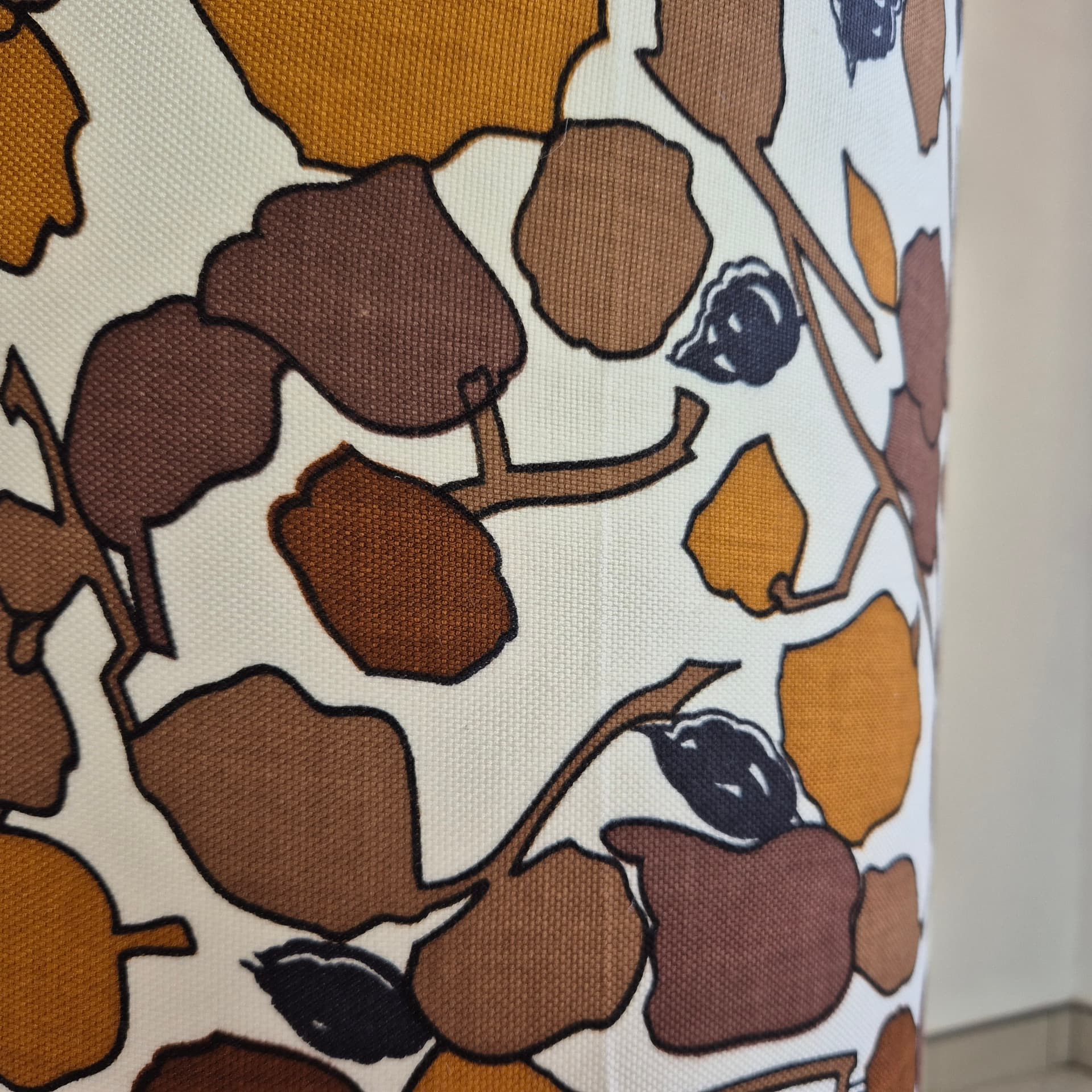 Floor lamp, brown ceramic, beige fabric, by C. Zalloni, Germany, 1960s. - 388781