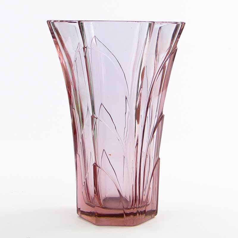 Vase Art Deco, amethyst clear crystal, Moser, Czechia, 1920s - 388821