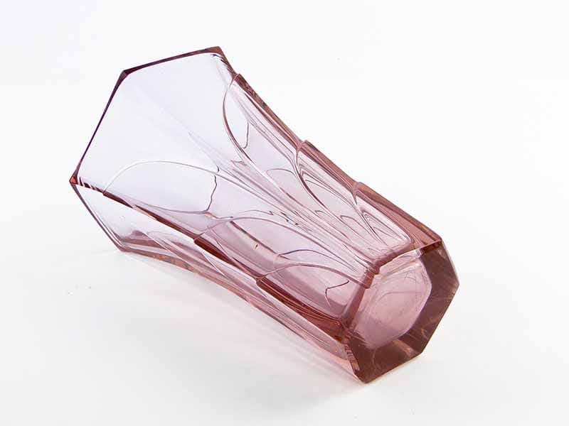 Vase Art Deco, amethyst clear crystal, Moser, Czechia, 1920s - 388826