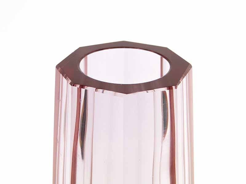 Vase Art Deco, pink transparent crystal, Moser, Czechia, 1920s - 388847
