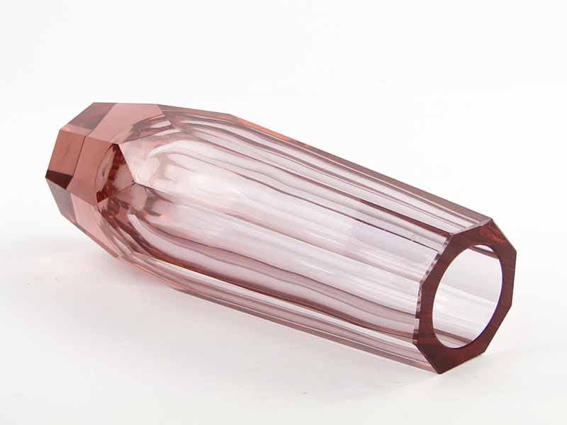 Vase Art Deco, pink transparent crystal, Moser, Czechia, 1920s - 388848