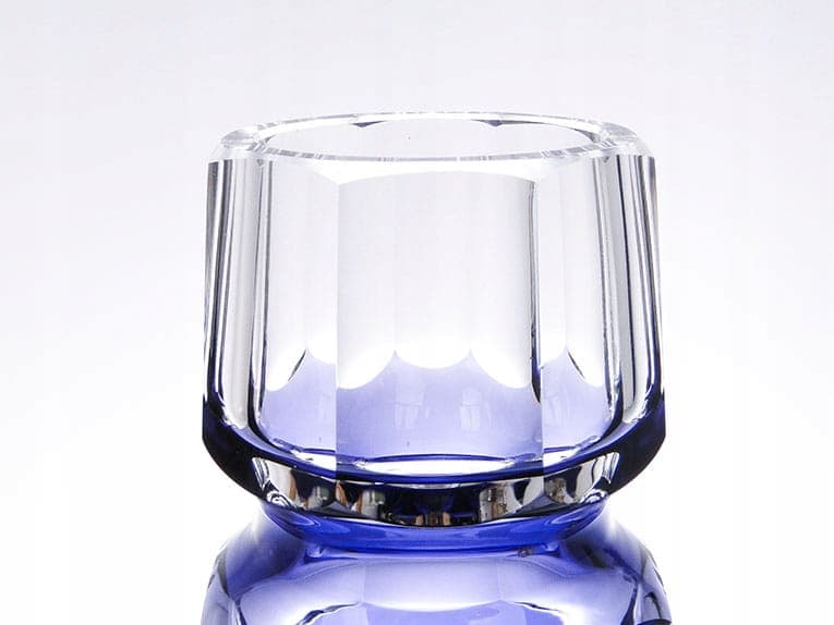 Vase Art Deco, cobalt blue clear crystal, by C. Goldberg, 1920s - 388861