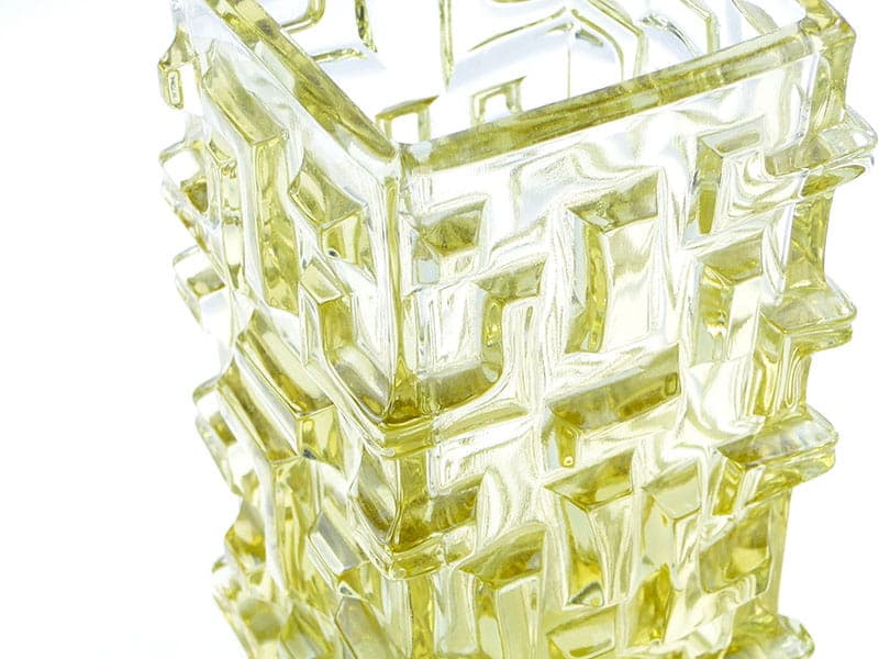 Vase Tetris, yellow soda glass, by J. Brabec, Czechoslovakia, 1960s. - 388871