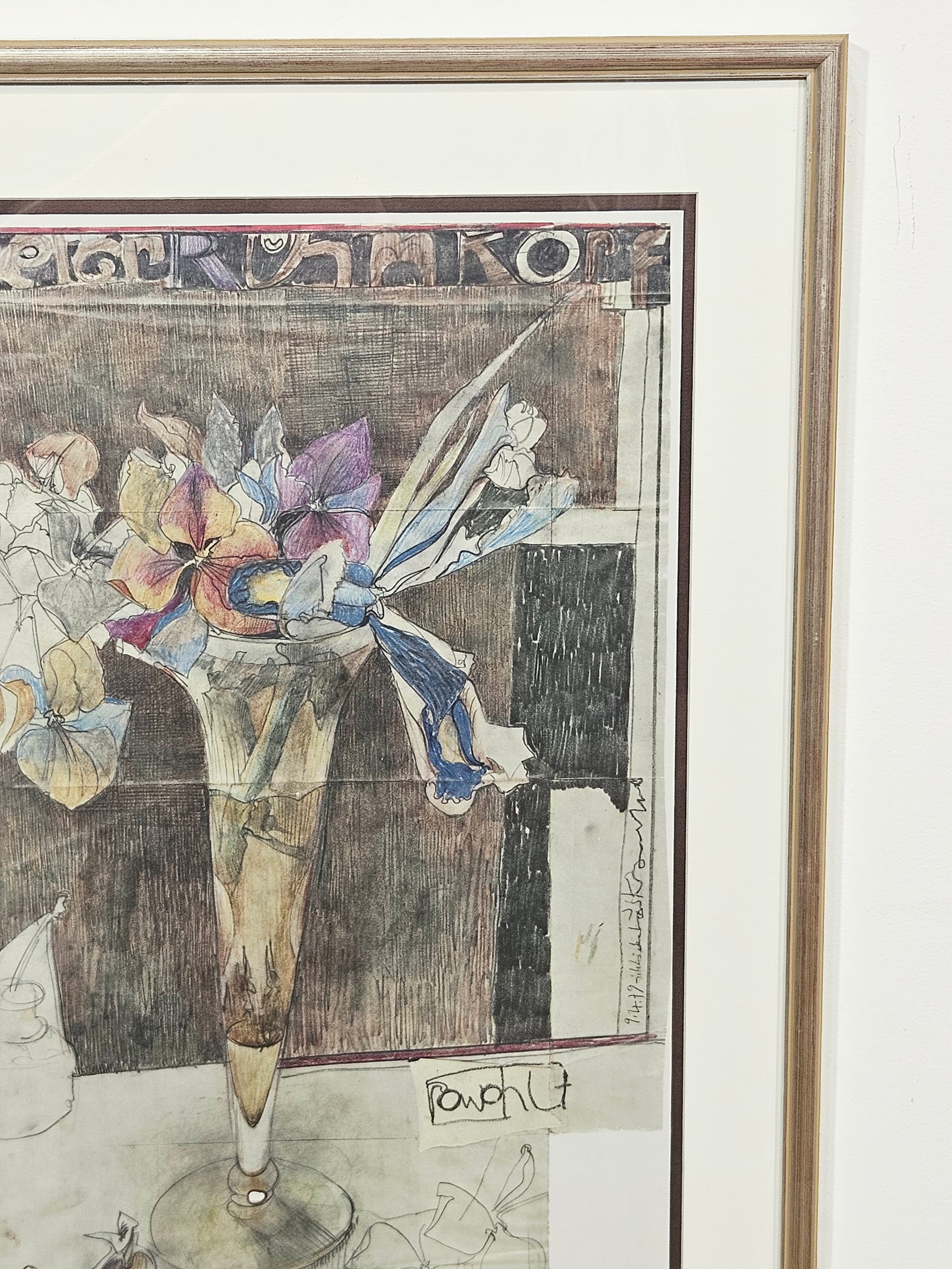 Plakat Gedichte 88x50,5 cm, papier beżowy, art. H. Janssen, Niemcy, lata 80. - 388935