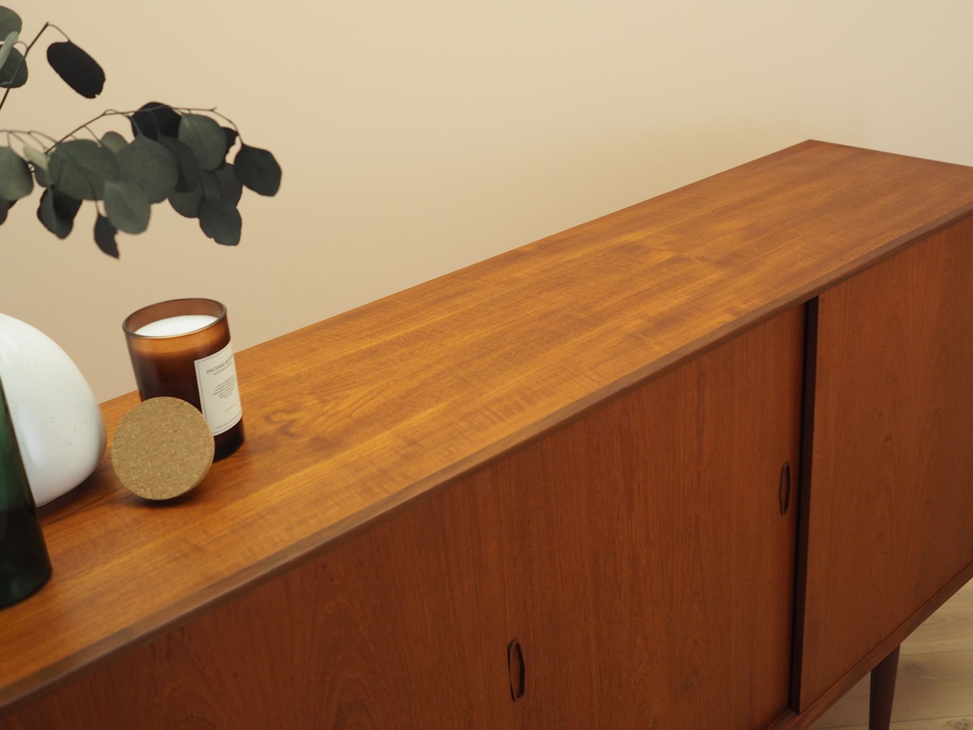 Highboard, brown teak, Denmark, 1960s. - 388994