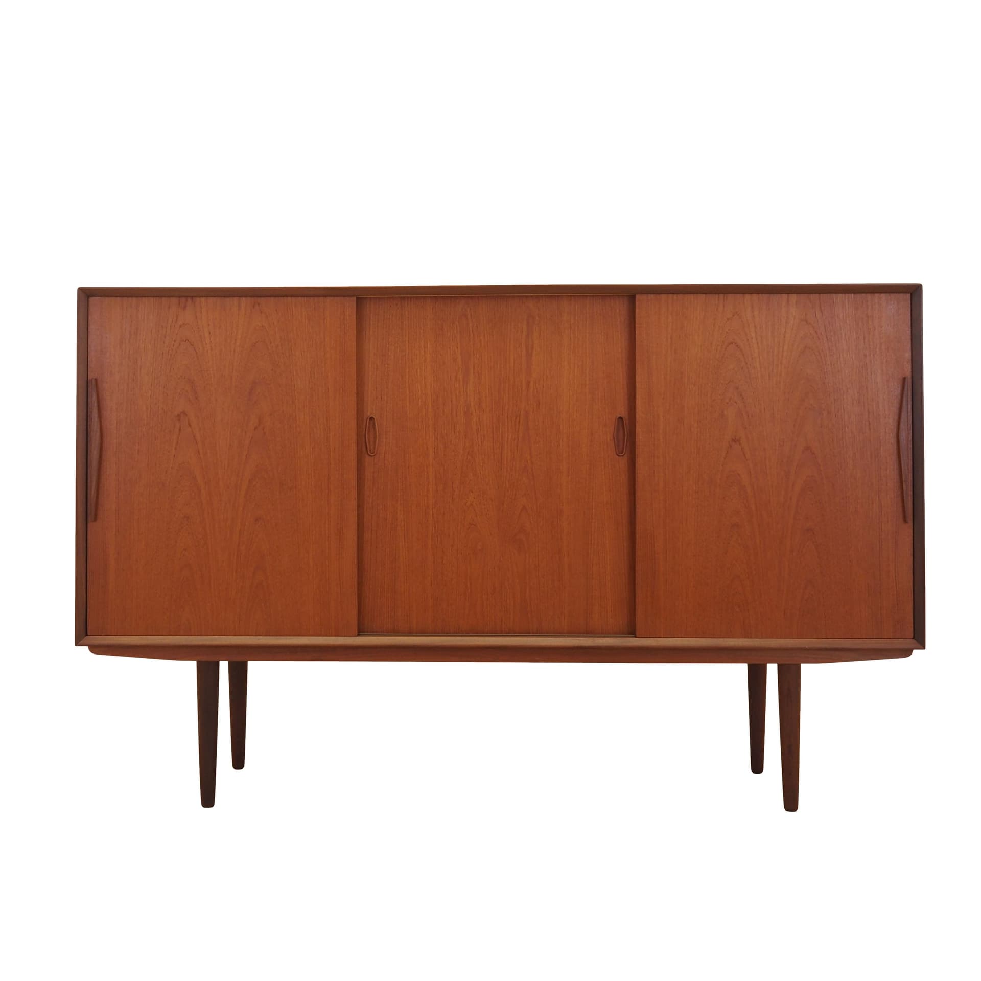 Highboard, brown teak, Denmark, 1960s.