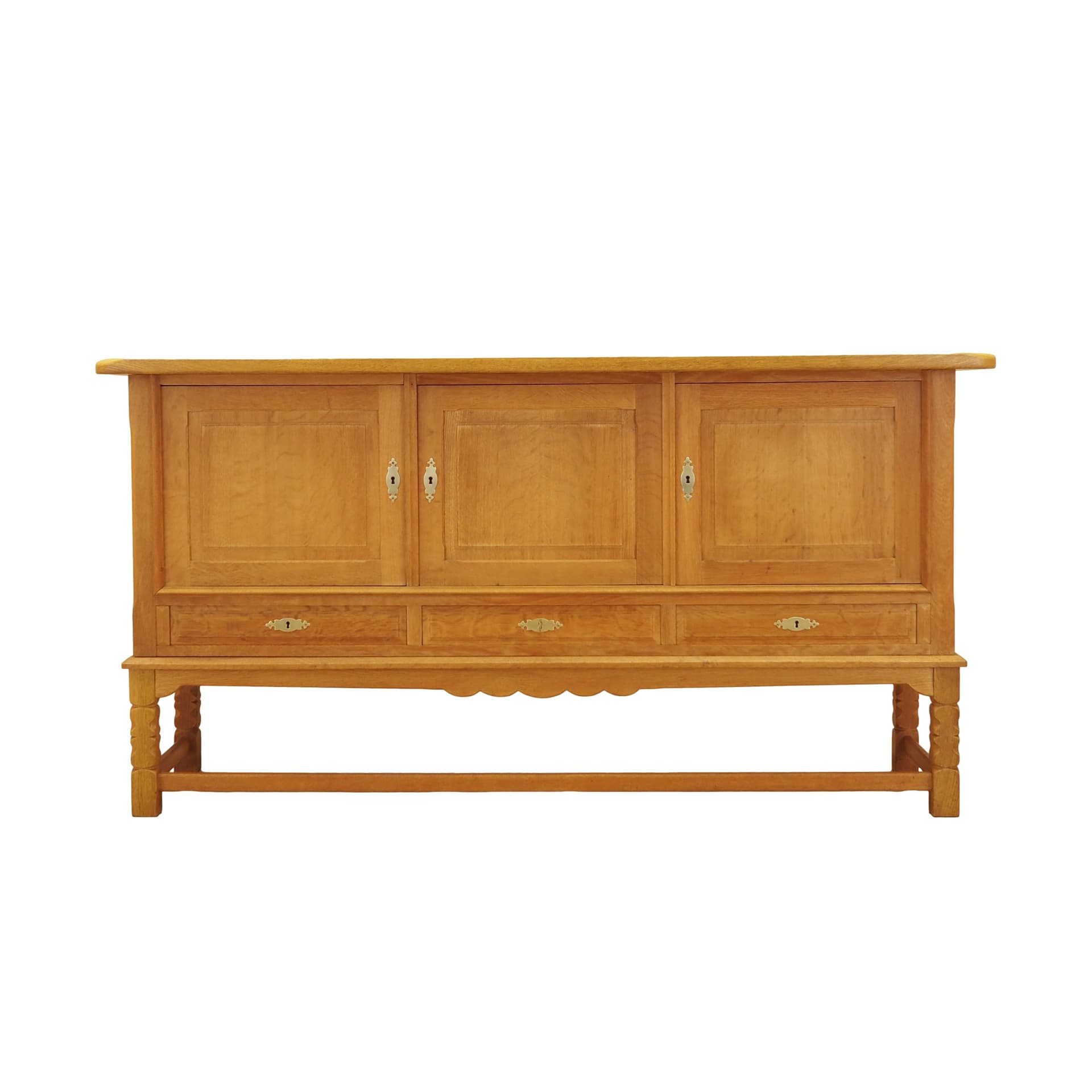 Sideboard, brown oak, by H. Kjærnulf, Denmark, 1960s.