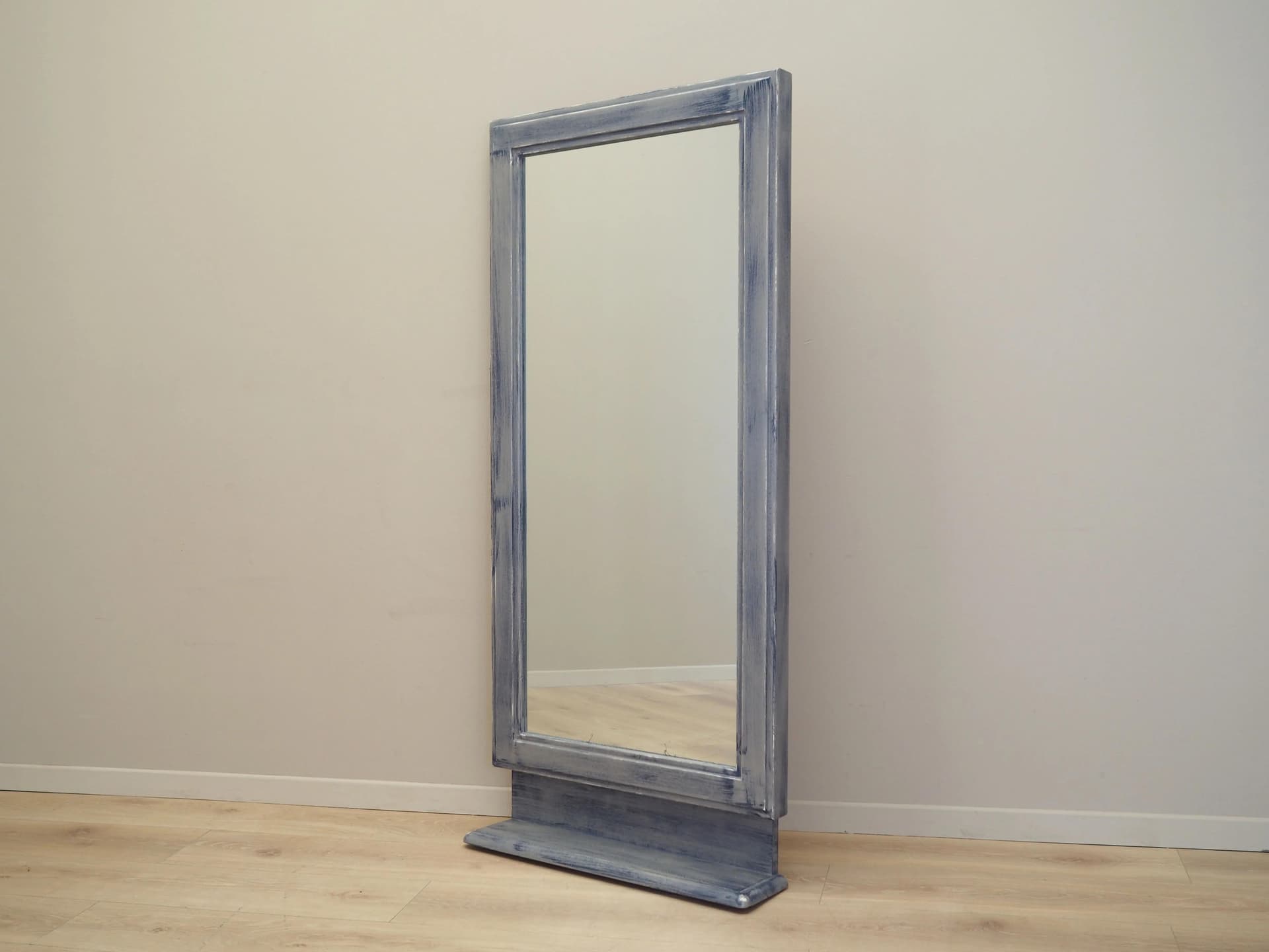 Rectangular mirror, blue grey beech, Denmark, 1960s. - 28618