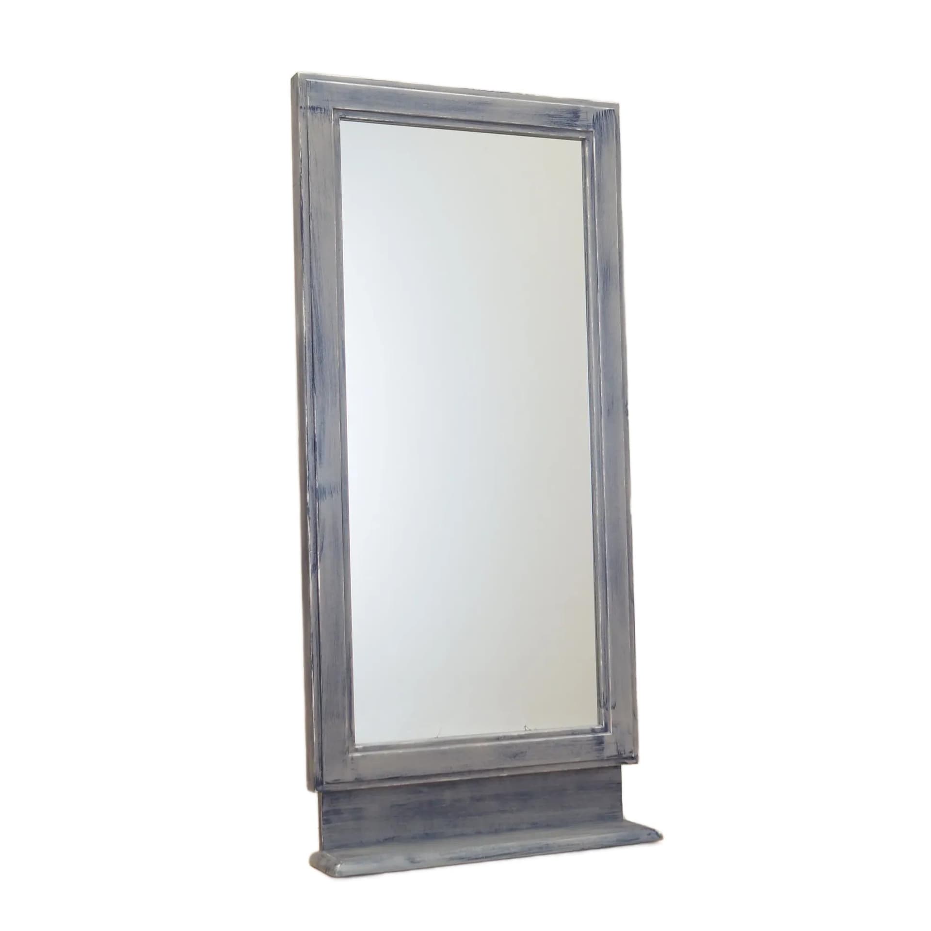 Rectangular mirror, blue grey beech, Denmark, 1960s.