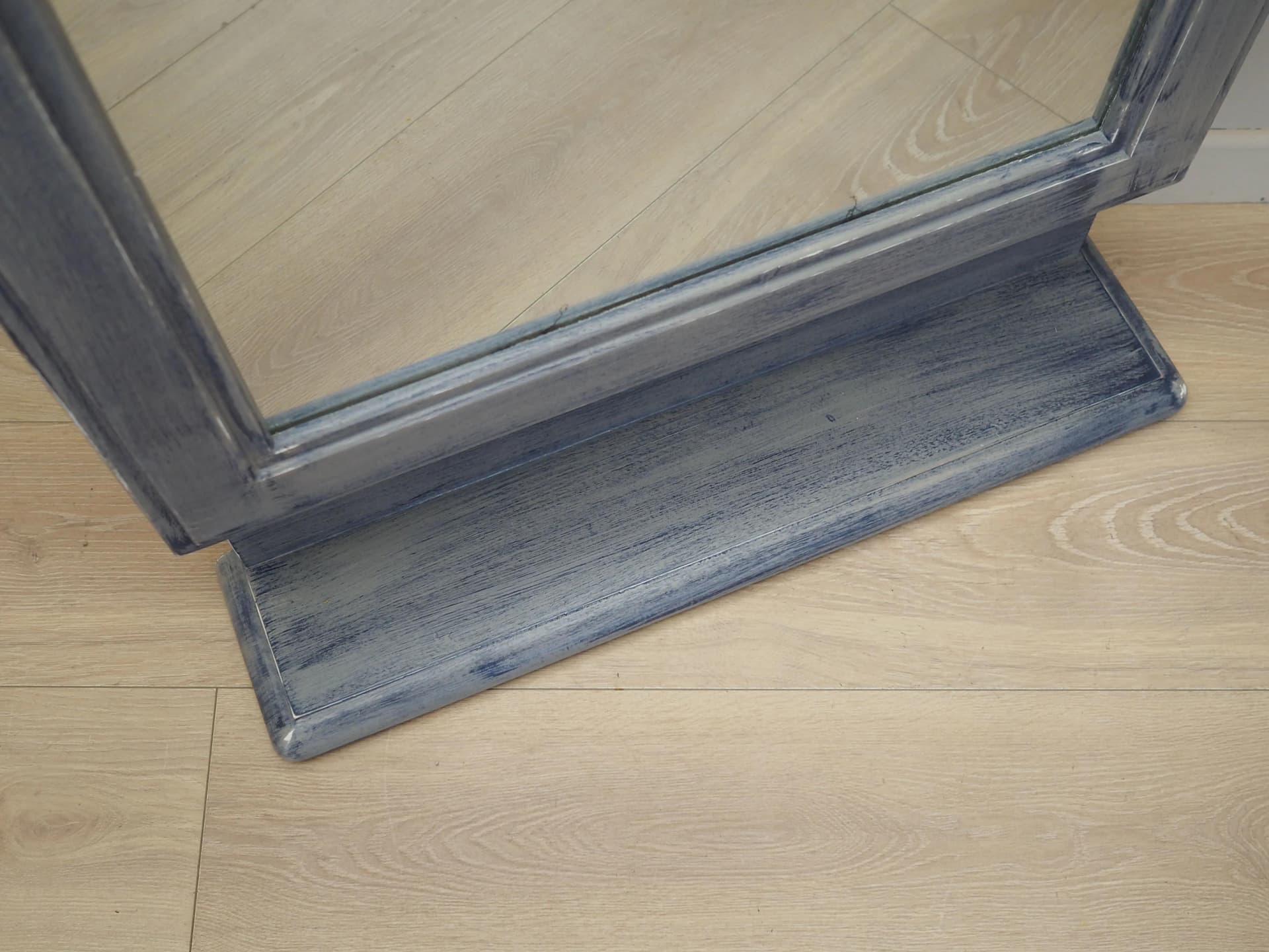 Rectangular mirror, blue grey beech, Denmark, 1960s. - 28622