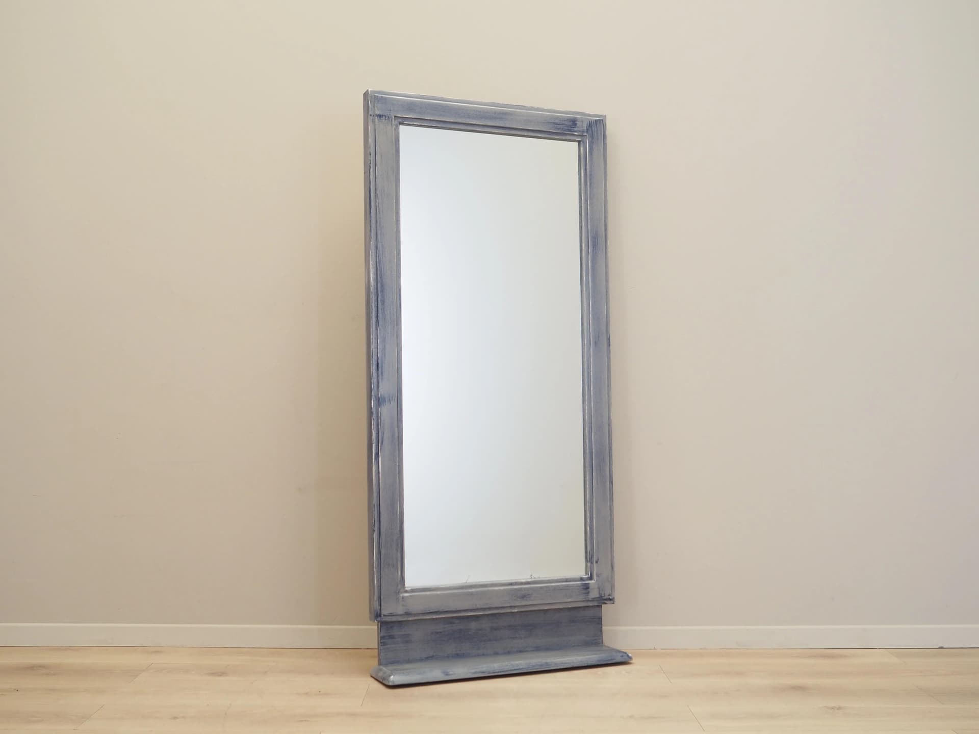 Rectangular mirror, blue grey beech, Denmark, 1960s. - 28615