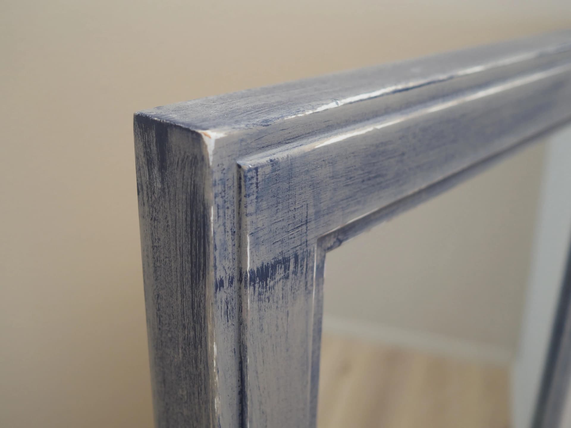 Rectangular mirror, blue grey beech, Denmark, 1960s. - 28617