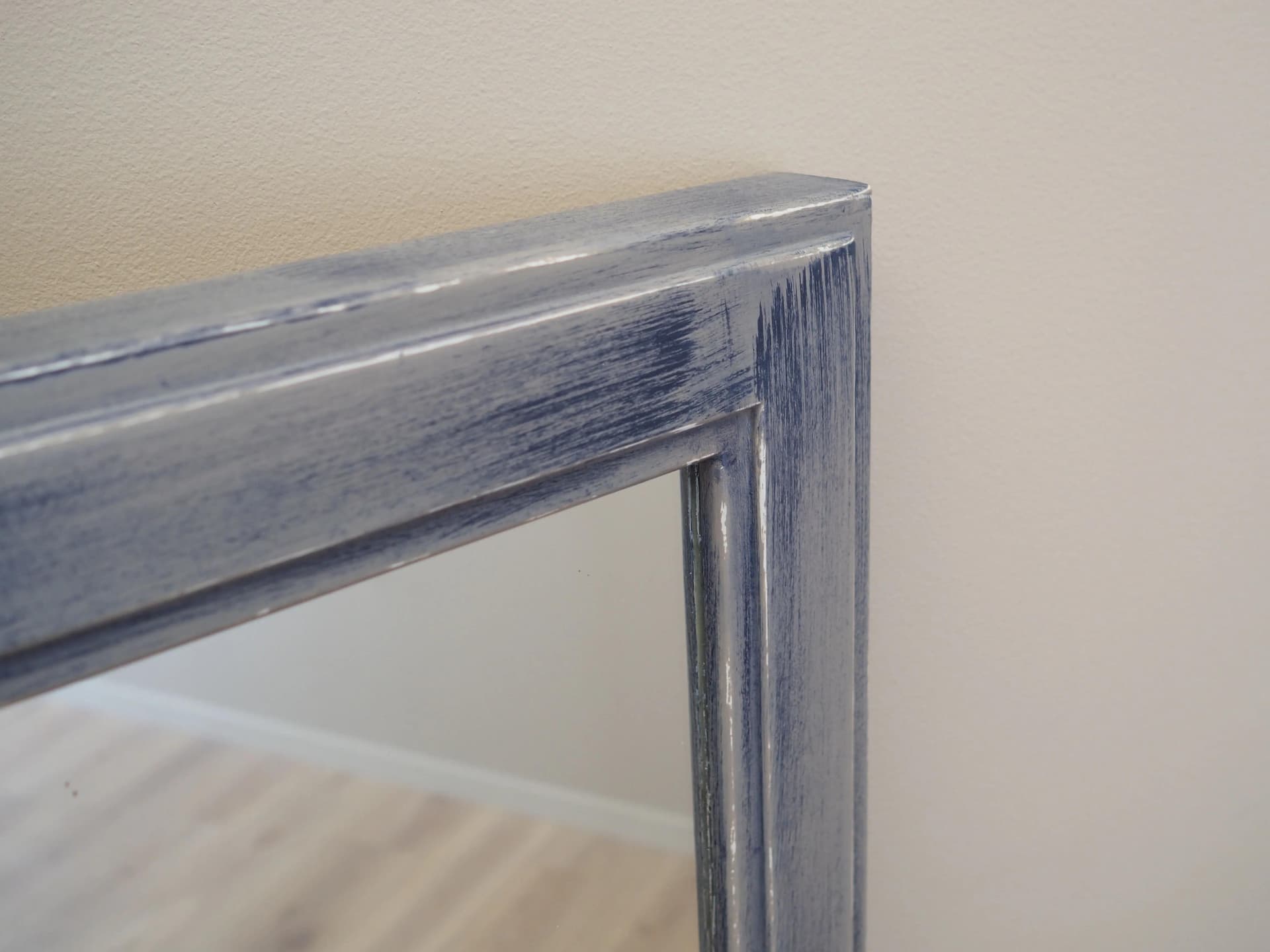 Rectangular mirror, blue grey beech, Denmark, 1960s. - 28619