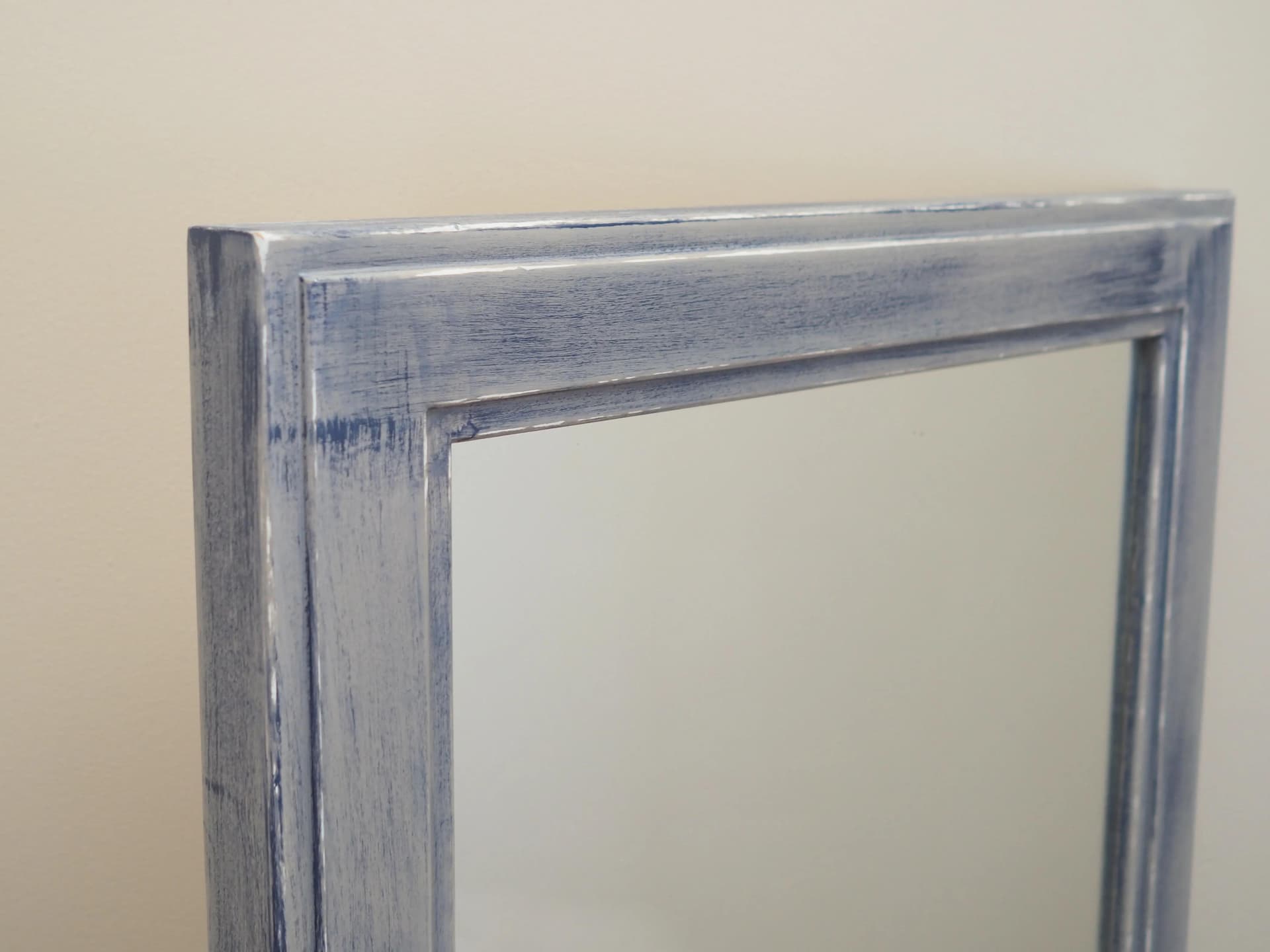 Rectangular mirror, blue grey beech, Denmark, 1960s. - 28616