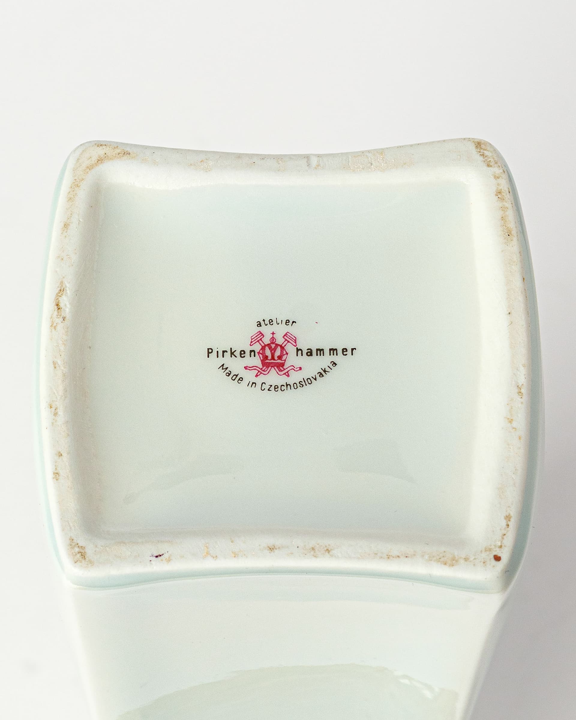 Wazon Atelier, biały niebieski złoty, porcelana, Pirkenhammer, Czechosłowacja, lata 70. - 389184