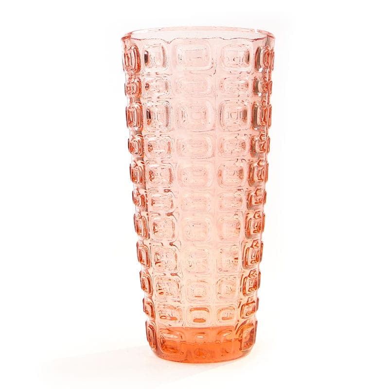 Vase Wulkan, orange pink, soda glass, by J. S. Drost, Huta Szkła Inwald, Poland, 1970s. - 389223