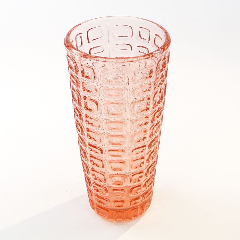Vase Wulkan, orange pink, soda glass, by J. S. Drost, Huta Szkła Inwald, Poland, 1970s. - 389224