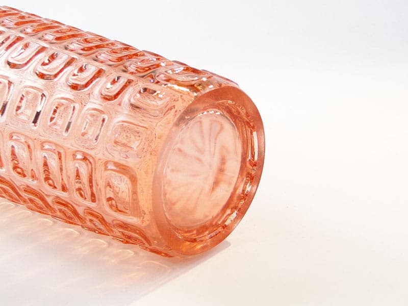 Vase Wulkan, orange pink, soda glass, by J. S. Drost, Huta Szkła Inwald, Poland, 1970s. - 389227