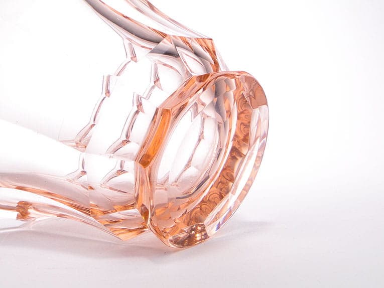 Jardiniere Art Deco, rosaline crystal, Moser, Czechia, 1920s - 389252